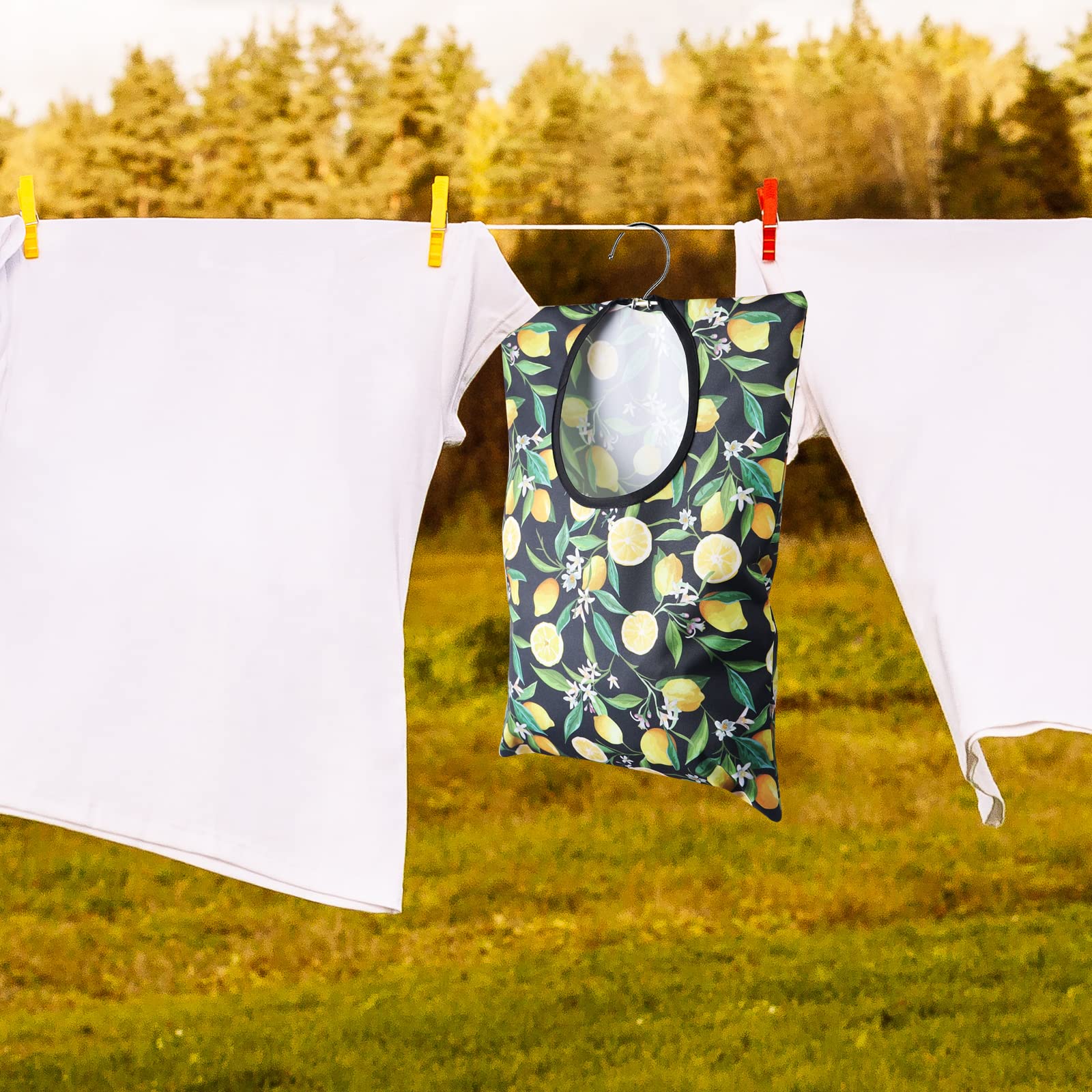 2 Pcs Lemon Clothespin Bag With Hanging Hook (2 Count)