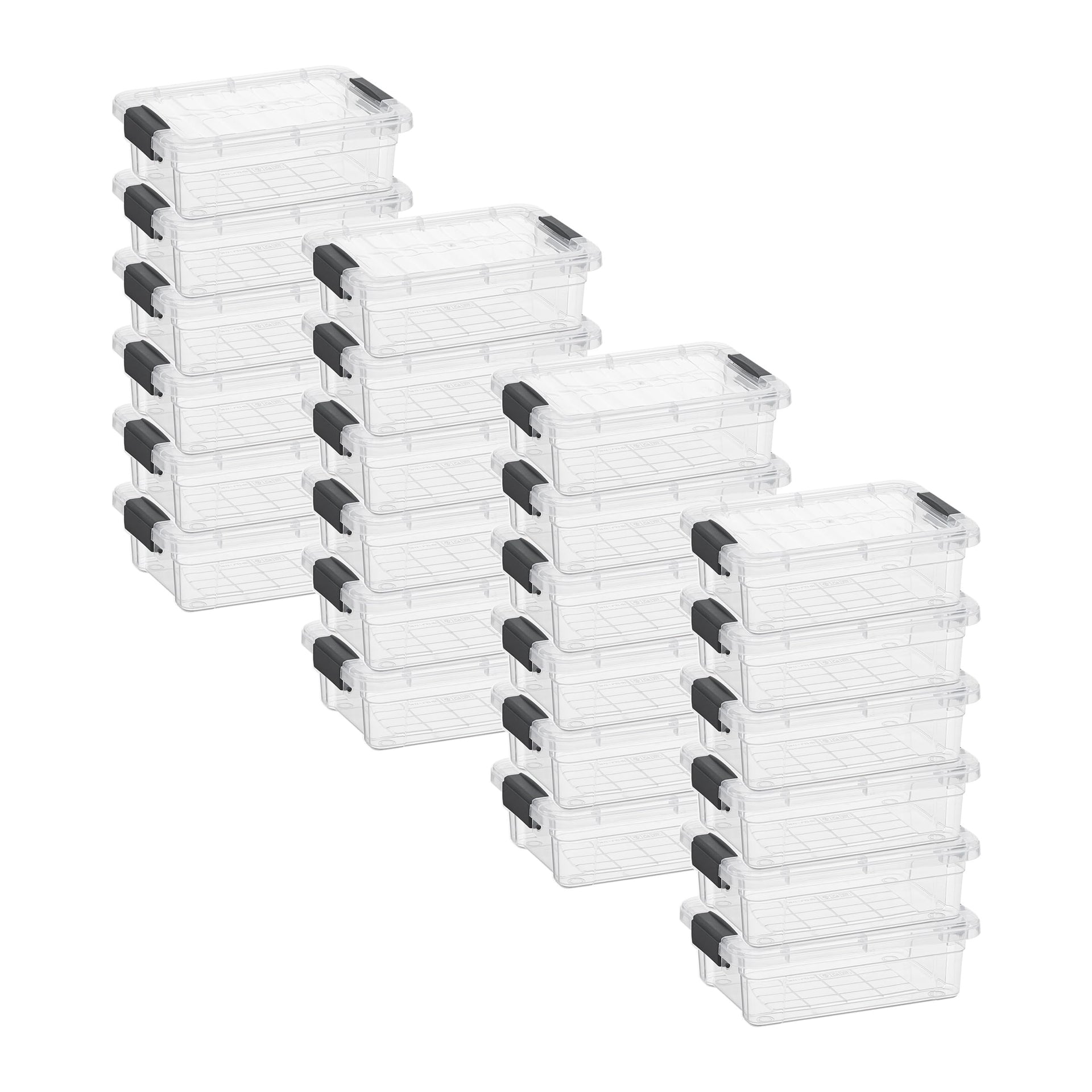 0.7 Quart Mini Clear Plastic Storage Container with Lid (24 Count)