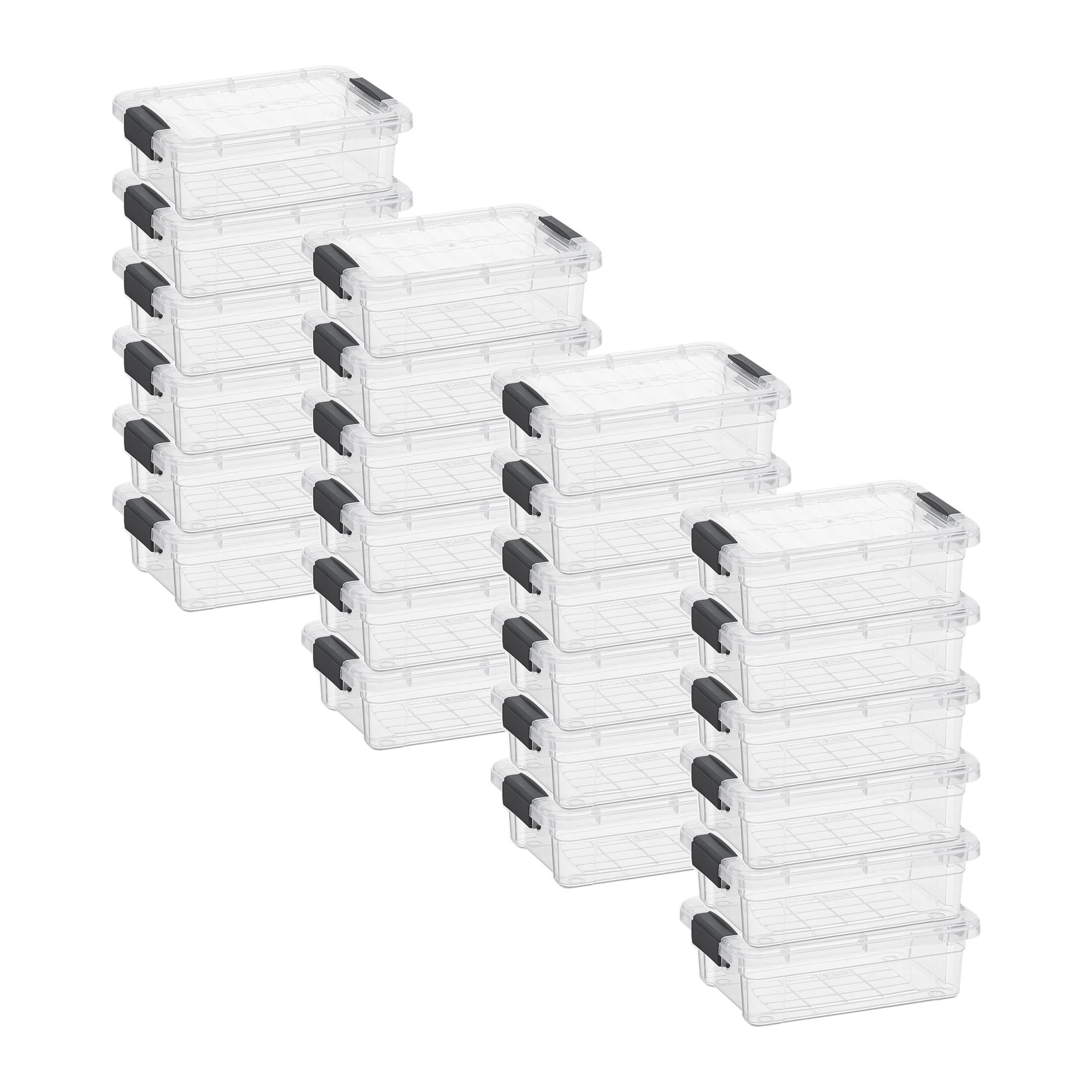 0.7 Quart Mini Clear Plastic Storage Container with Lid (24 Count)