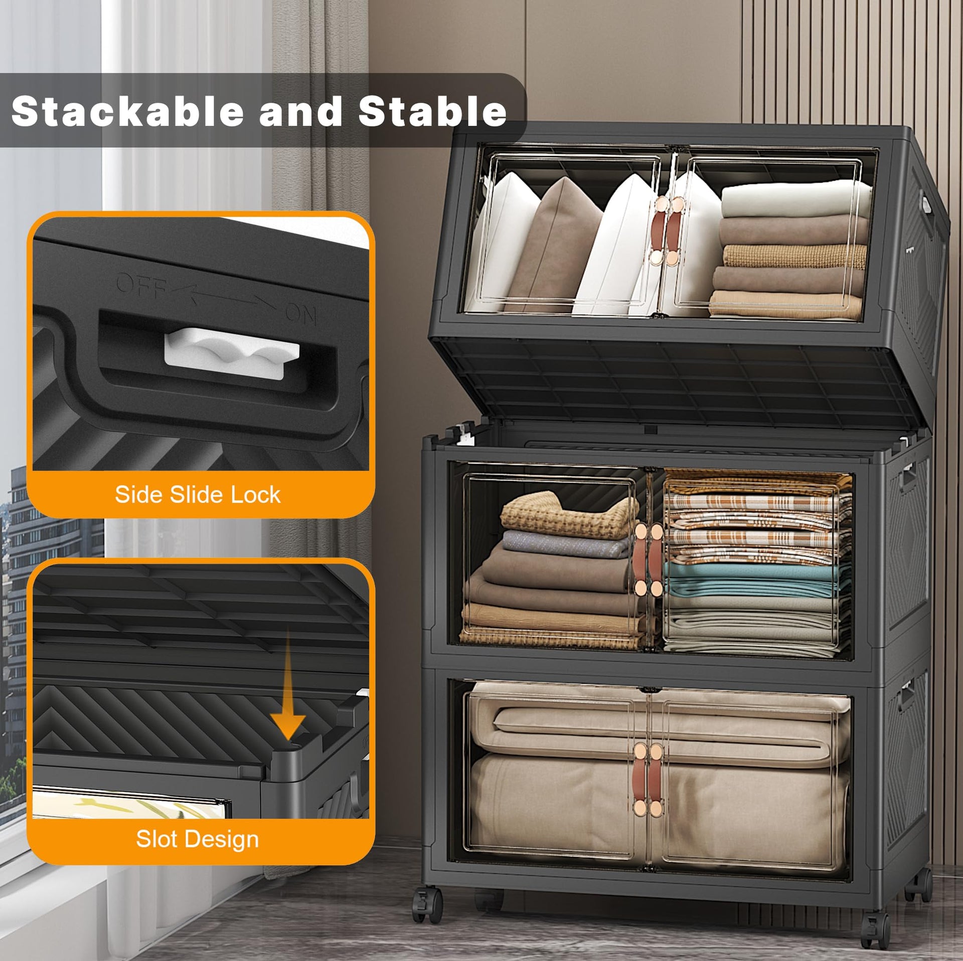 Stackable Storage Bins (3 Count)
