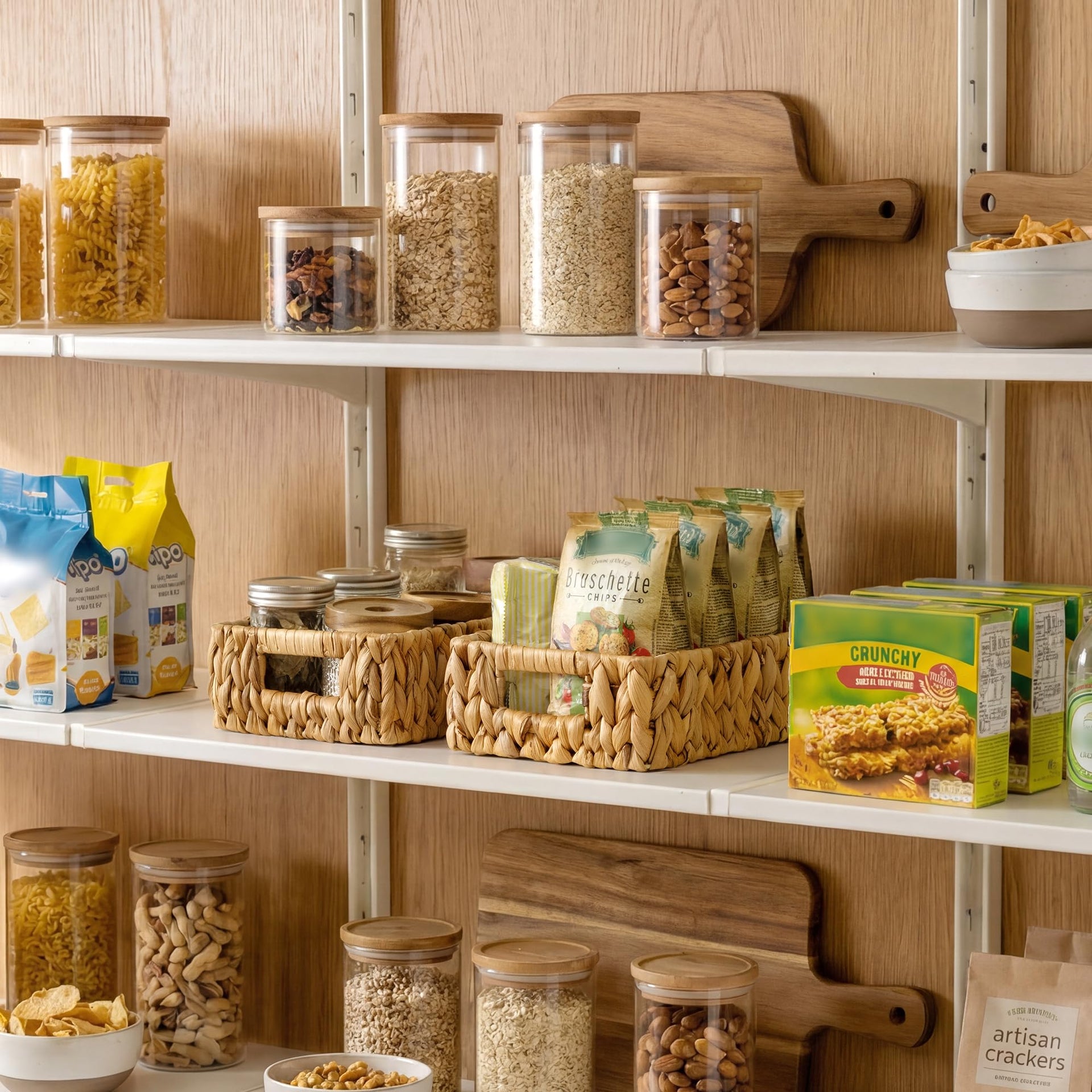 Small Wicker Baskets for Shelves (2 Count)