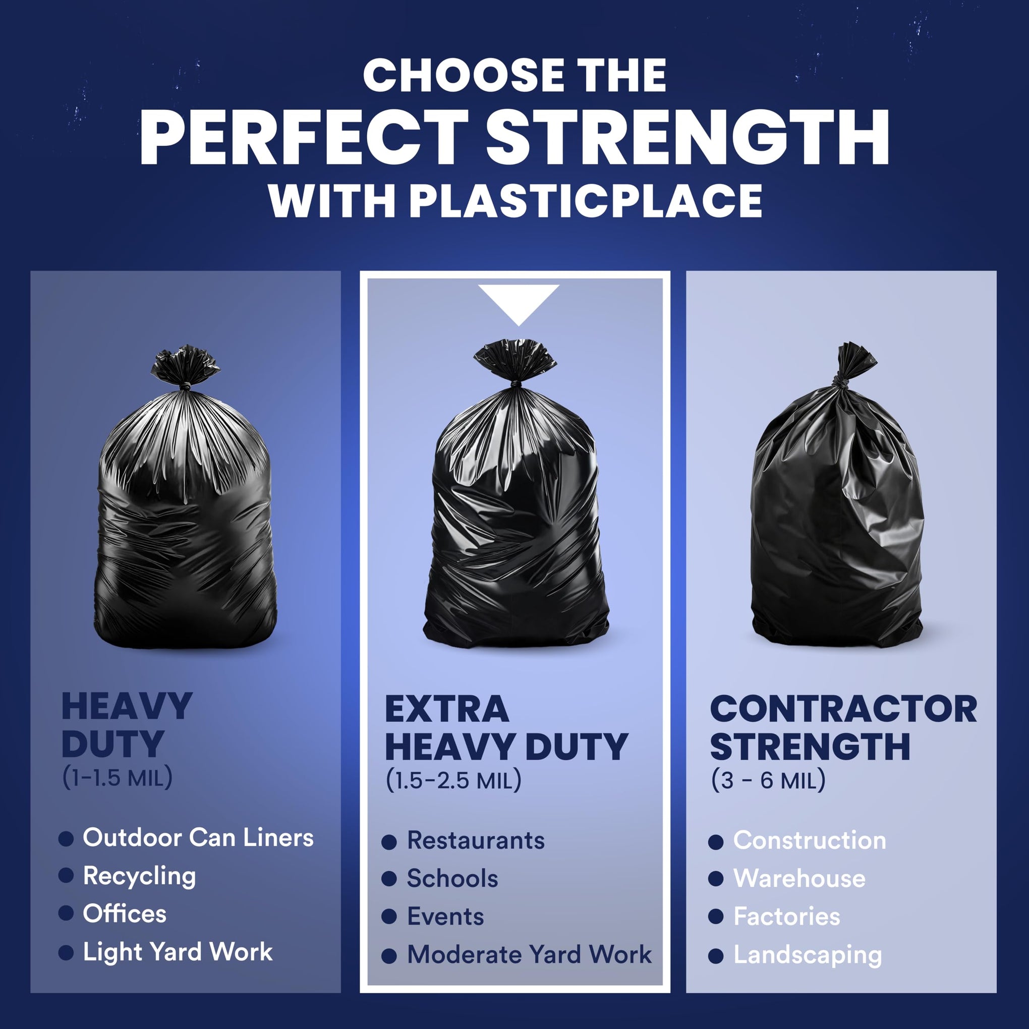 40 45 Gallon Trash Bags │ 2.3 Mil │ Black Heavy Duty Garbage Can Liners │ 40" x 46" (50 Count)
