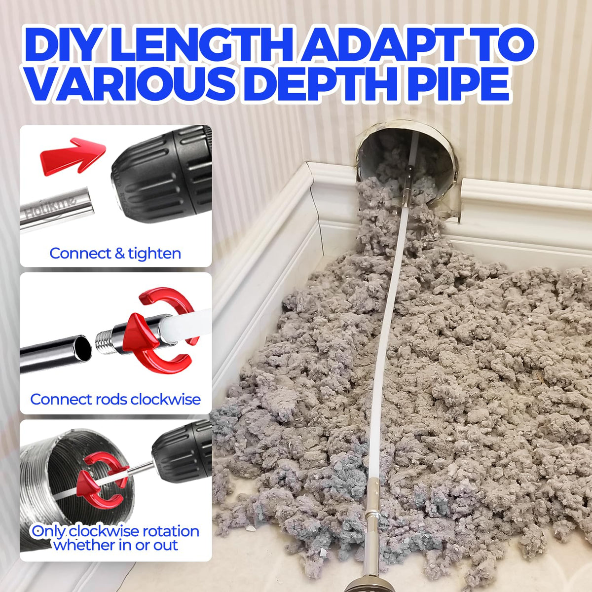 50Ft Dryer Vent Cleaner Kit