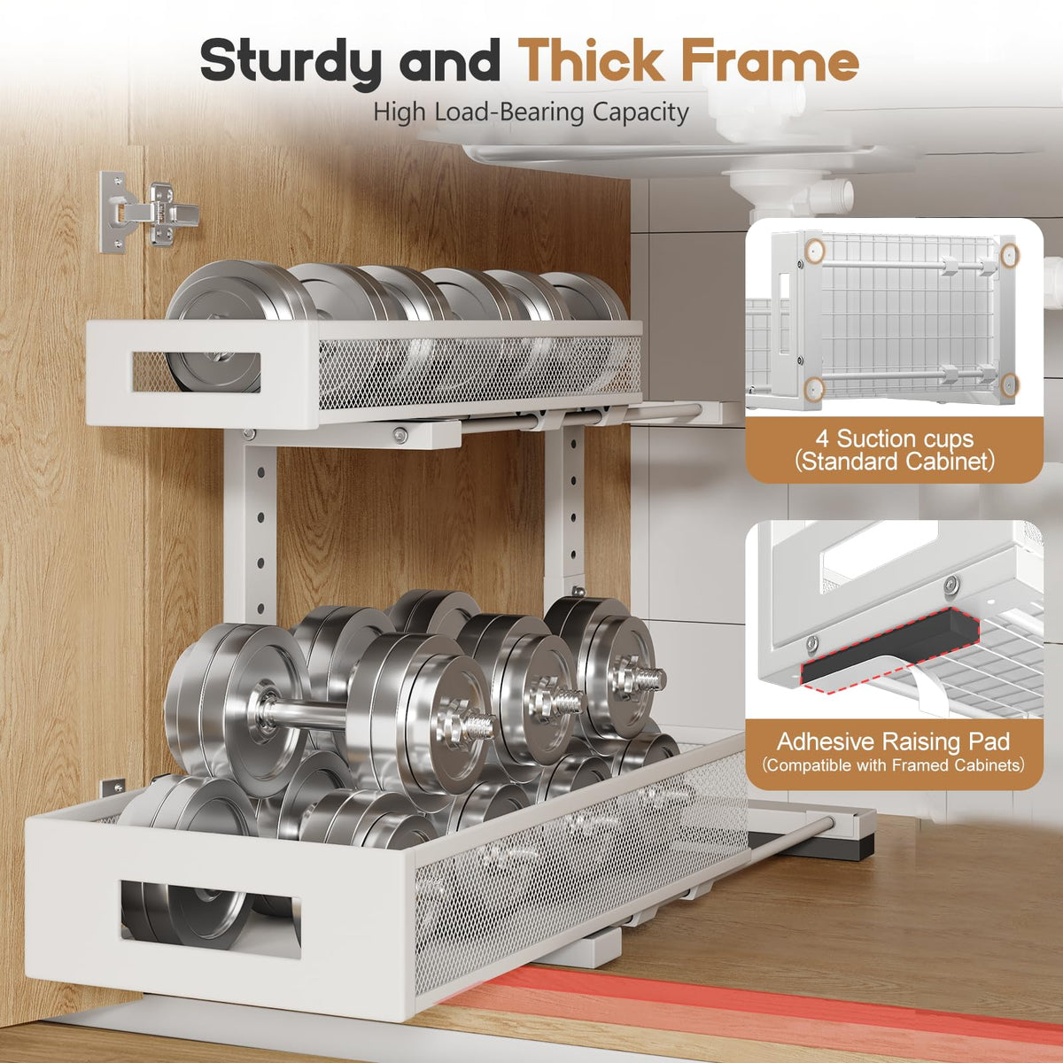 2 Pack 17IN Depth Under Sink Storage Organizer (2 Count)