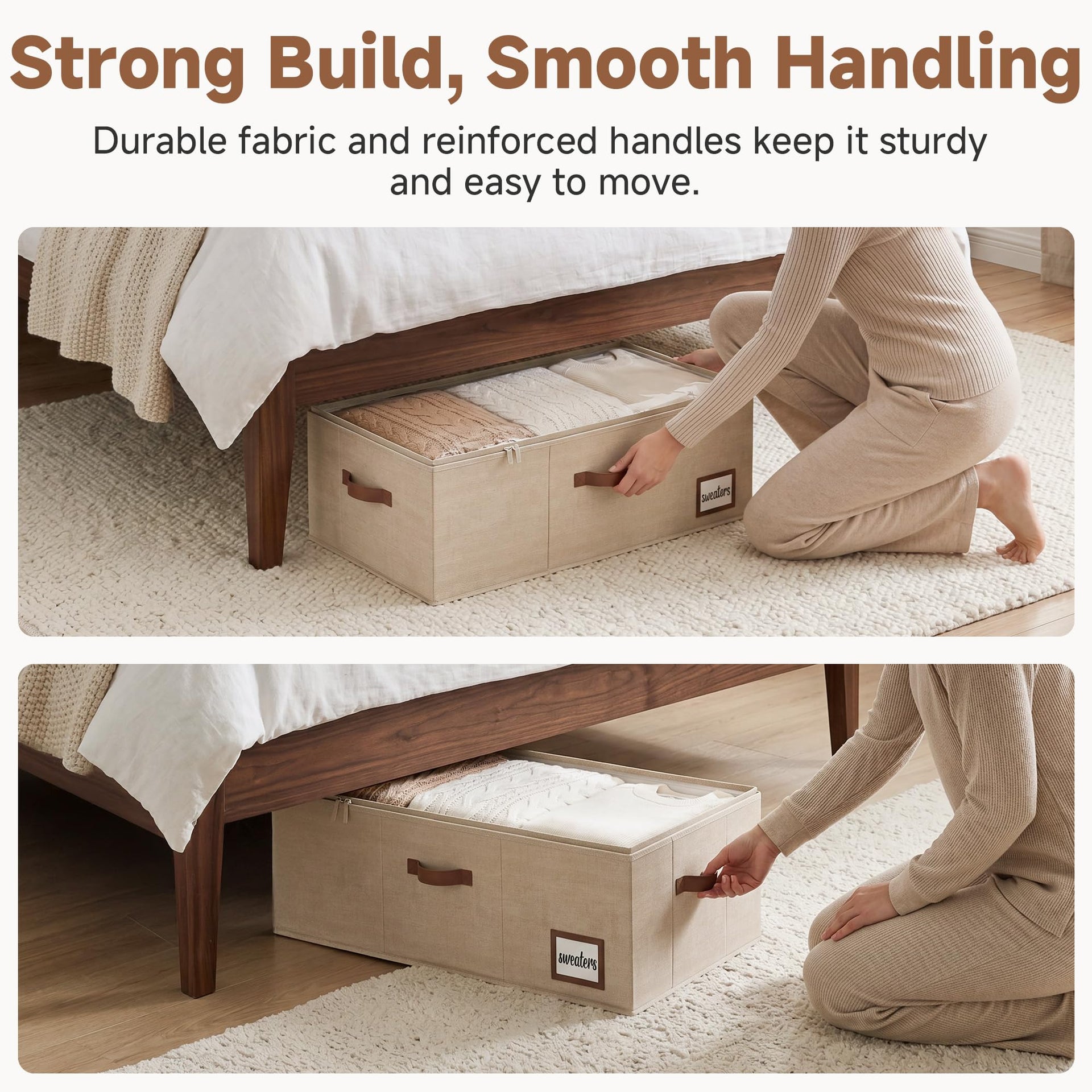 10 Inch Tall Under Bed Storage Containers with Clear Lid (2 Count)