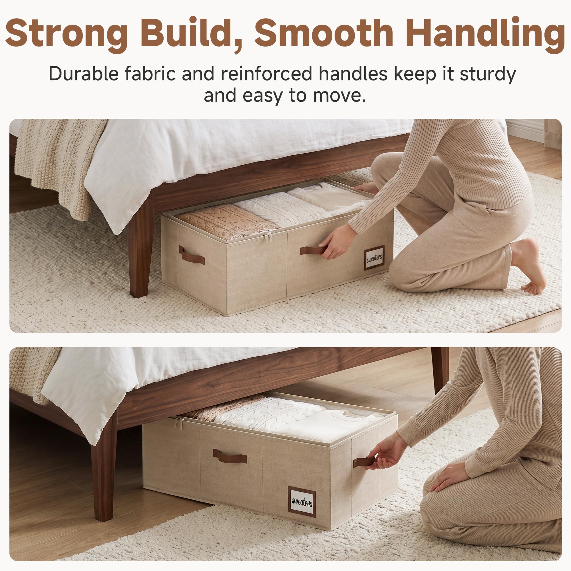 10 Inch Tall Under Bed Storage Containers with Clear Lid (2 Count)