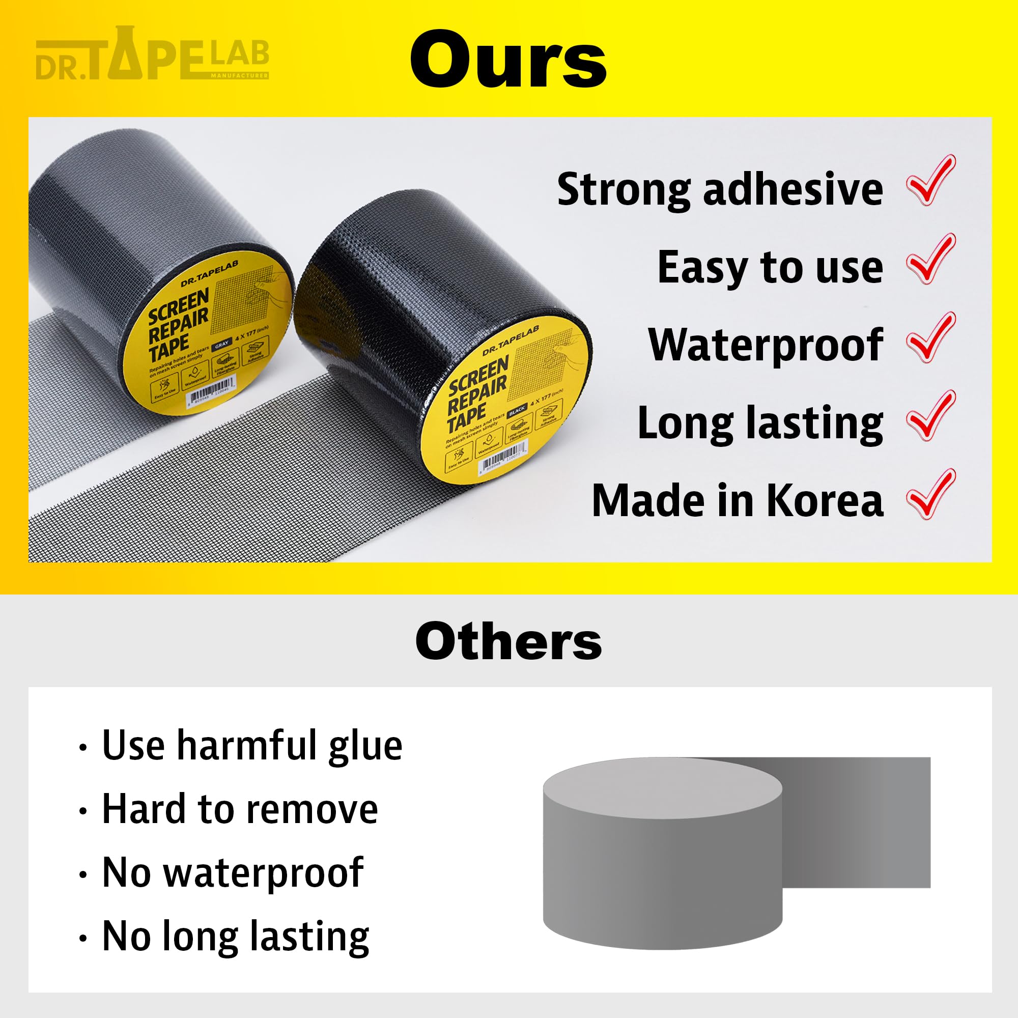 Grey Window Screen Repair Tape