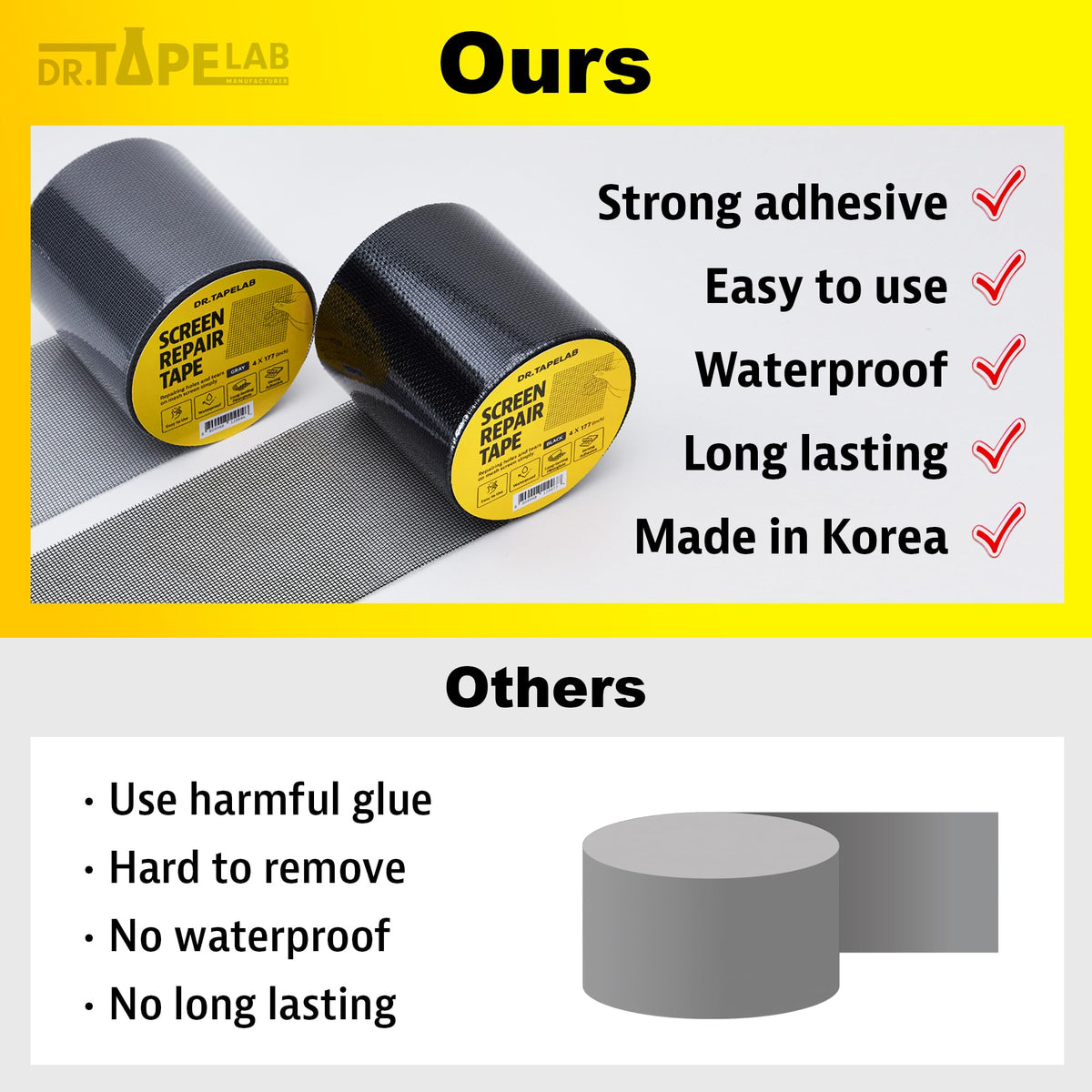 Grey Window Screen Repair Tape