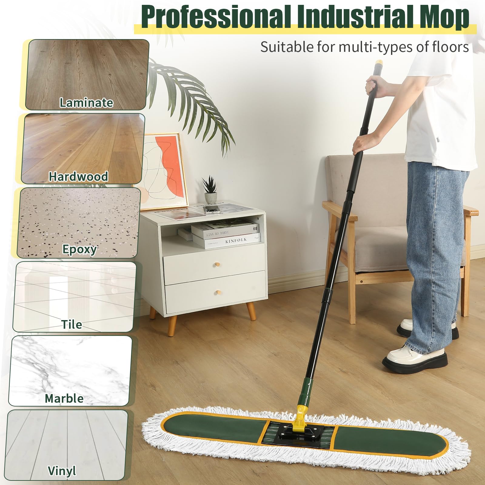 36" Commercial Dust Mop for Floor Cleaning
