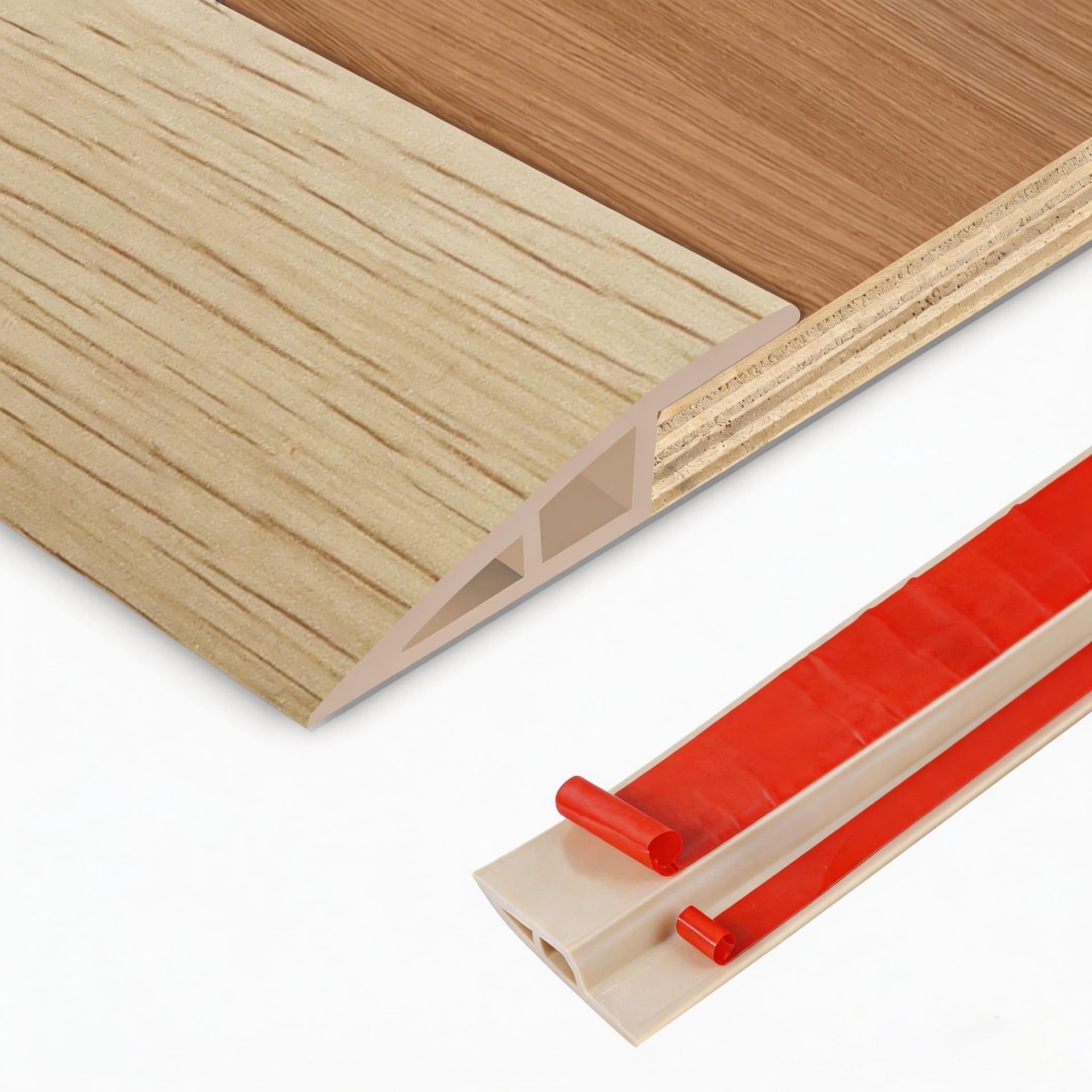 Floor Transition Strip Vinyl Door Threshold Ramp Self Adhesive Carpet Edging Strip Doorway Edge Trim (3.3 Foot)