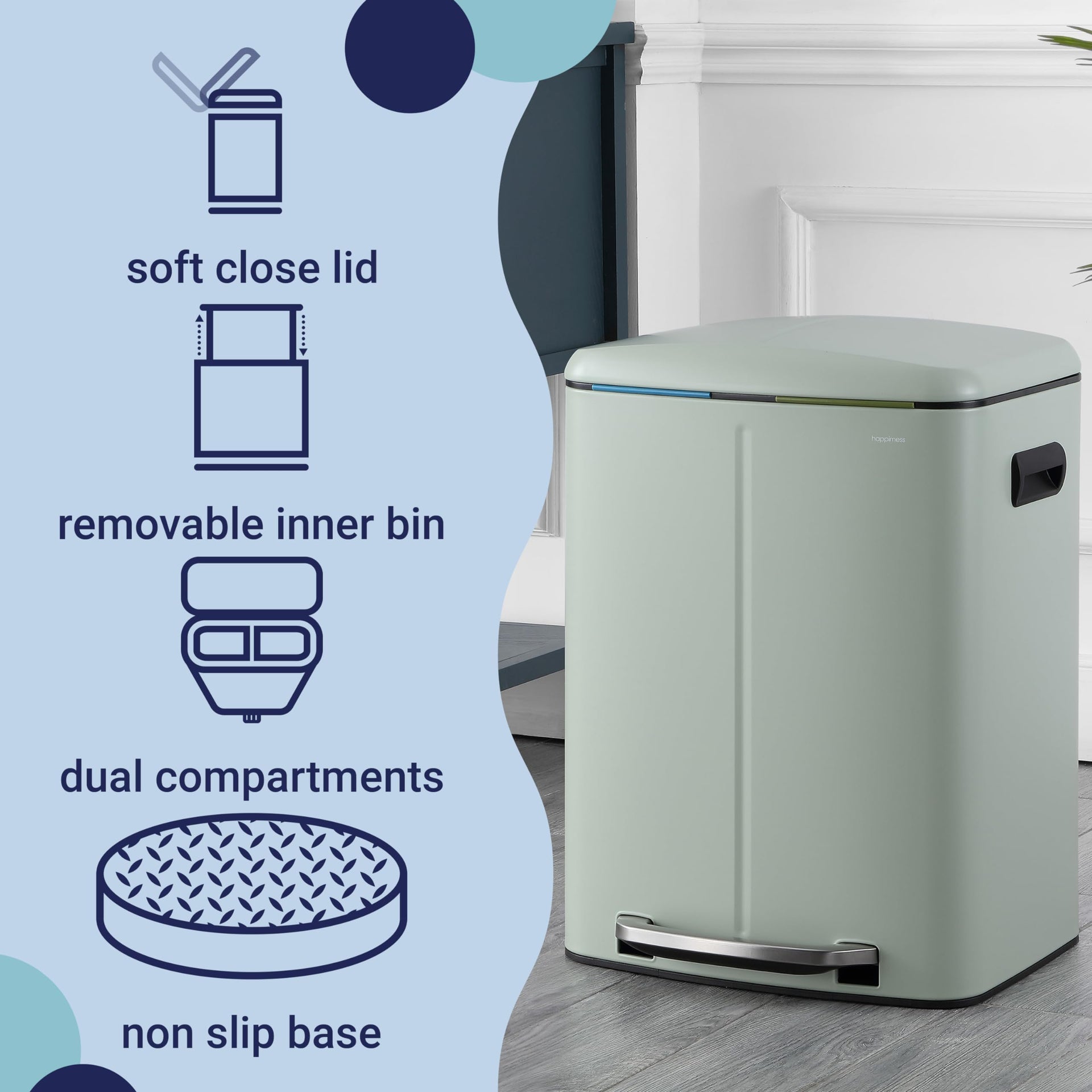 Marco 10.6 Gal Double Bucket Step Trash Can