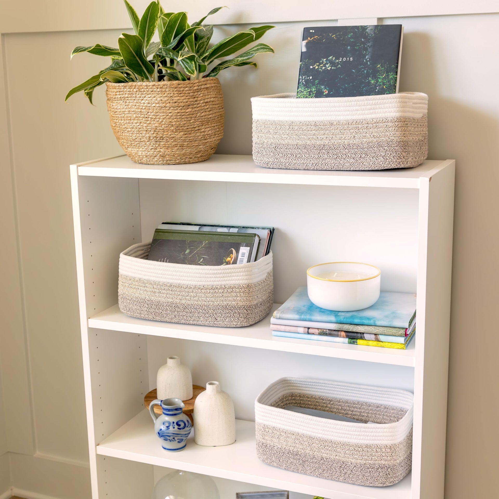 13.5”x8.5”x5.5” Storage Baskets for Shelves 3 Pack (3 Count)