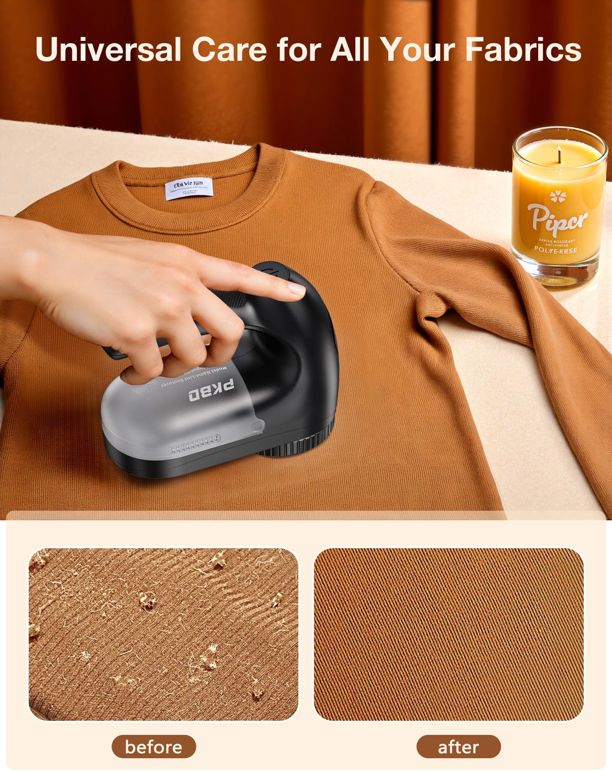 IPX6 Waterproof Washable Electric Fabric Shaver and Lint Remover