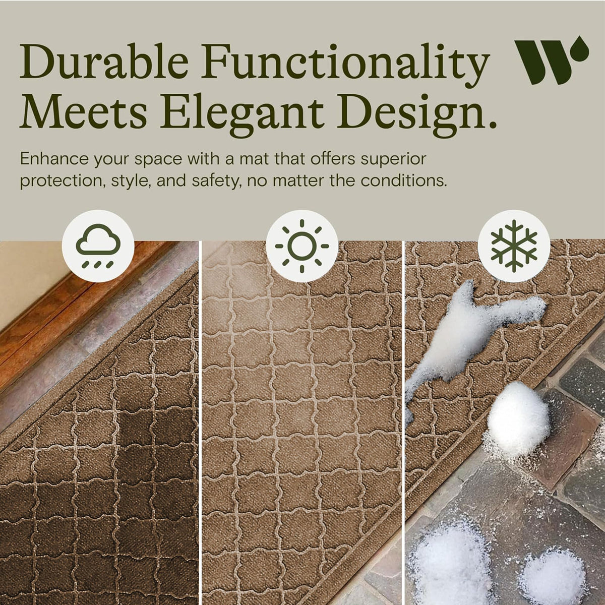 Cordova Front Door Mat Indoor Outdoor Entrance (10 Sq Ft)