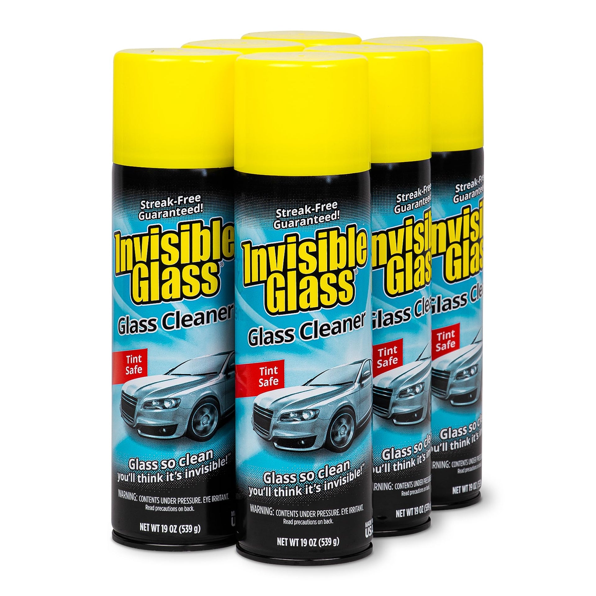 91164 6PK Premium Aerosol Glass Cleaner Spray for Car Windshields and Windows (114 Ounce) - ModHome Supplies