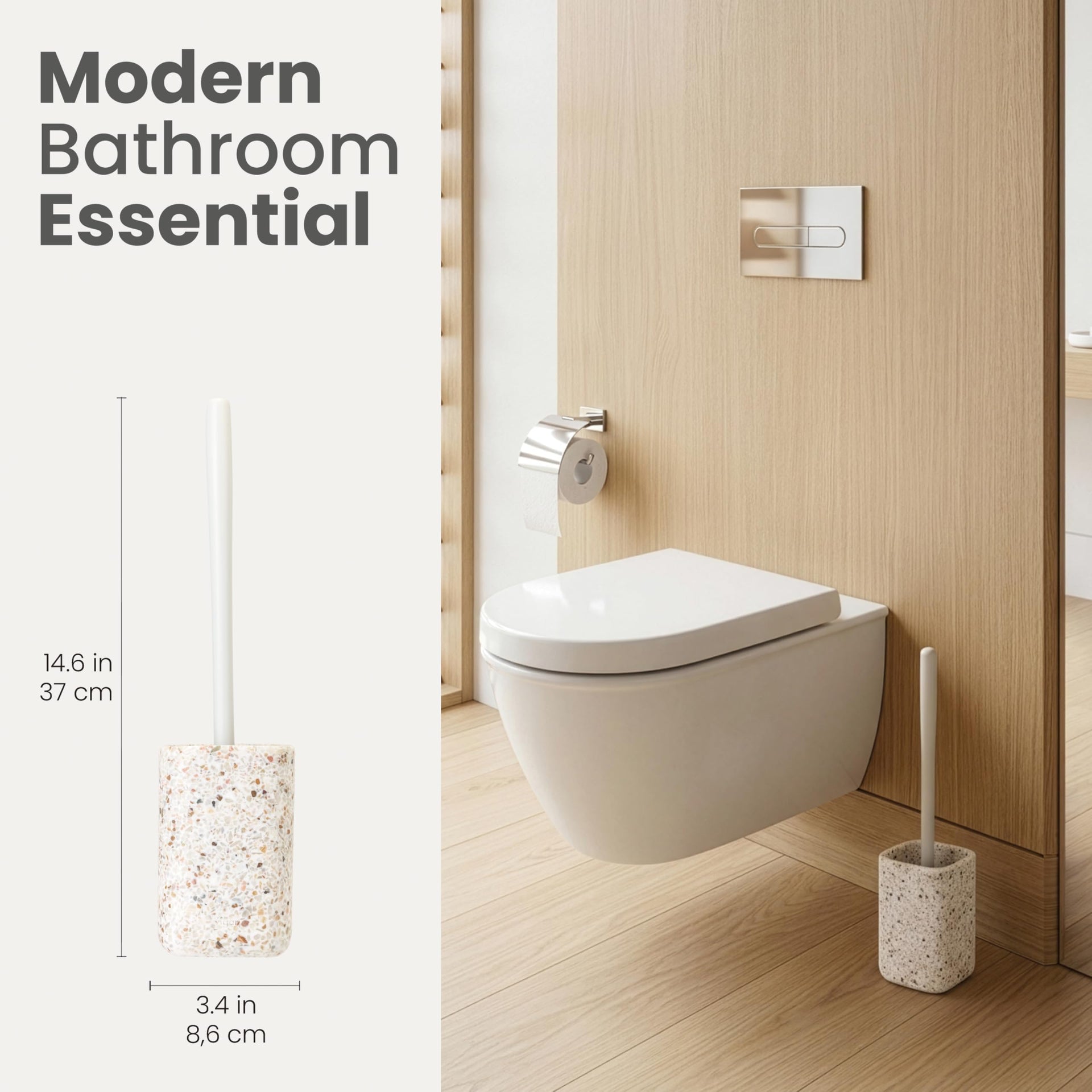 Zense Toilet Brush and Holder Set