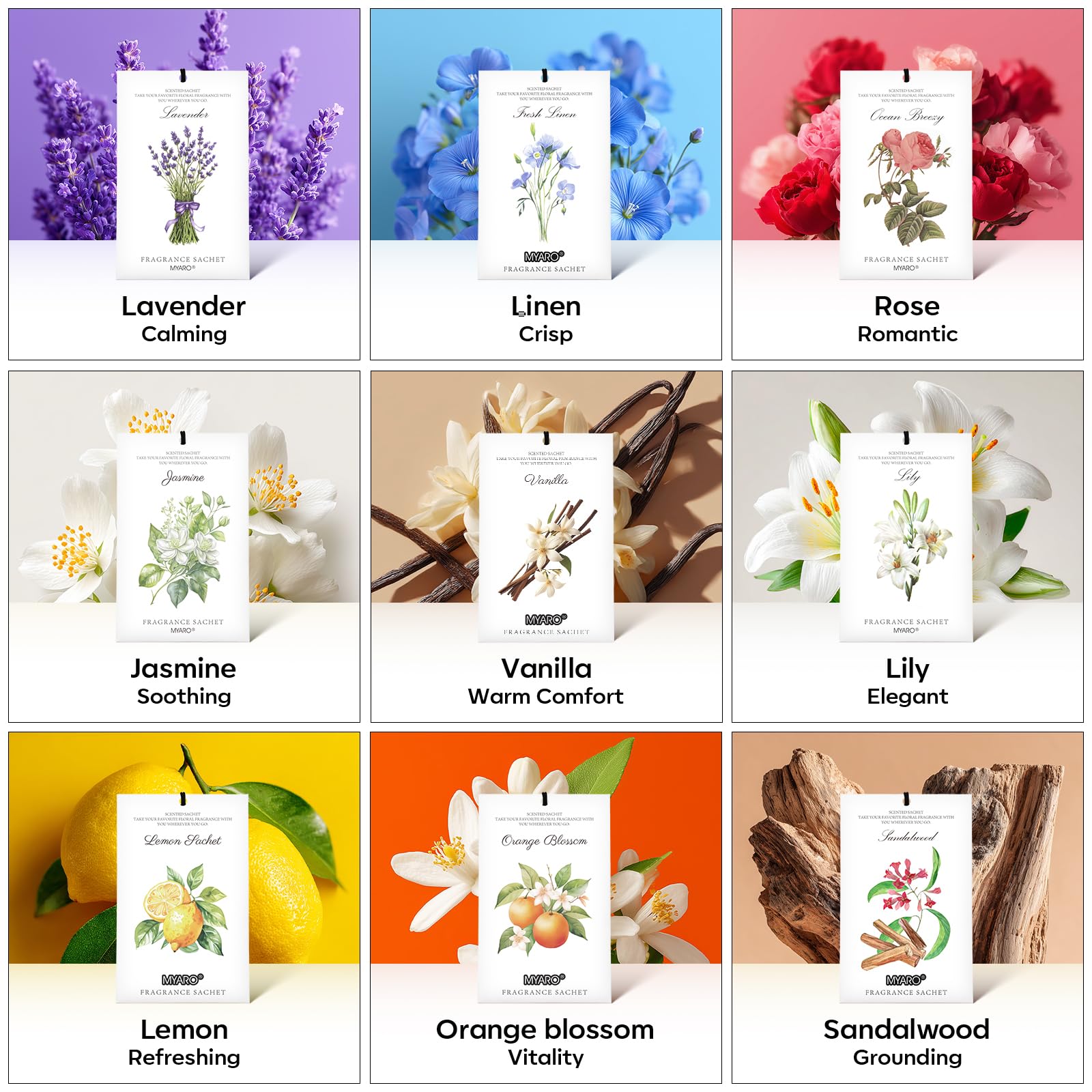 12 Pack Vanilla Scented Sachets (12 Count)