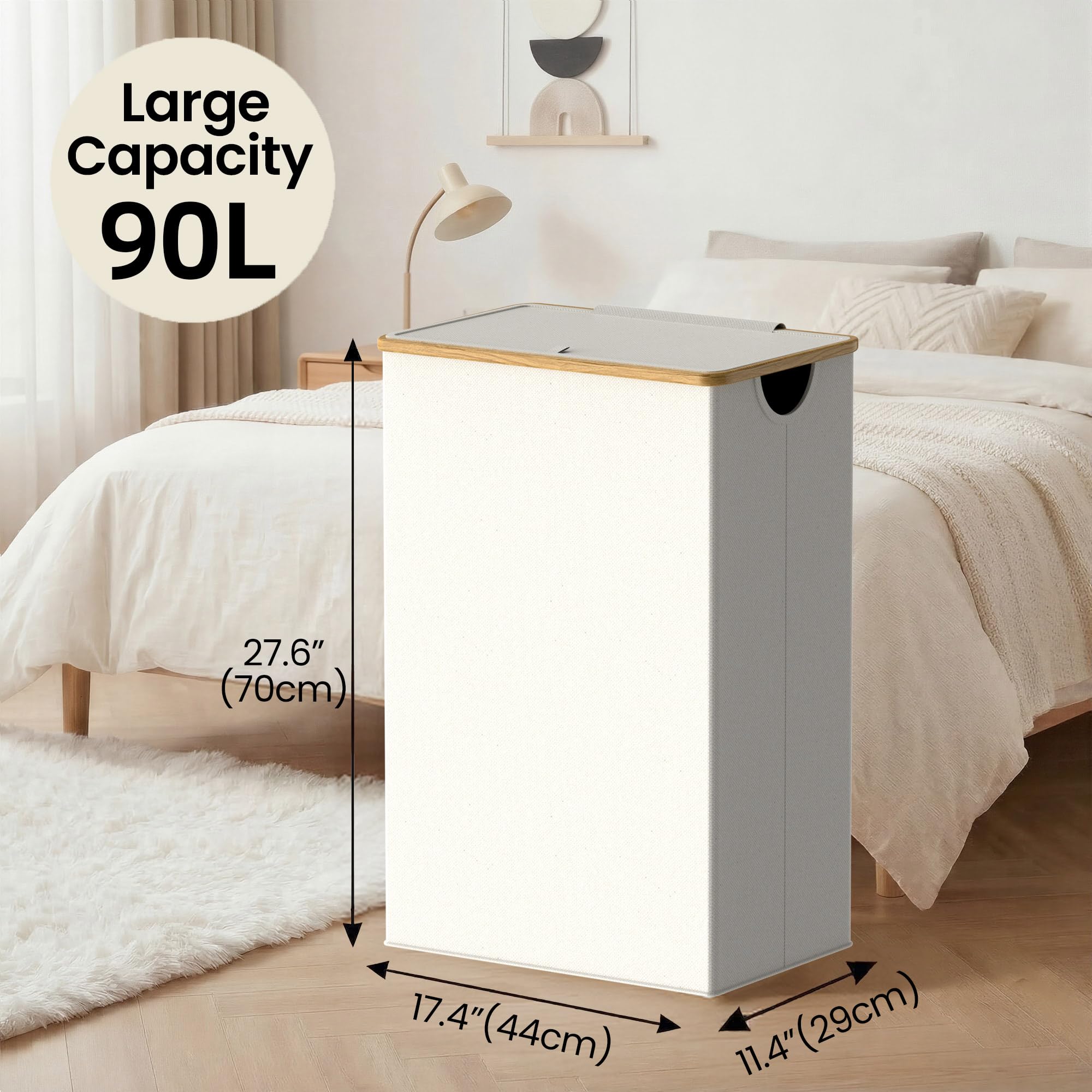 Slim Laundry Basket with Lid
