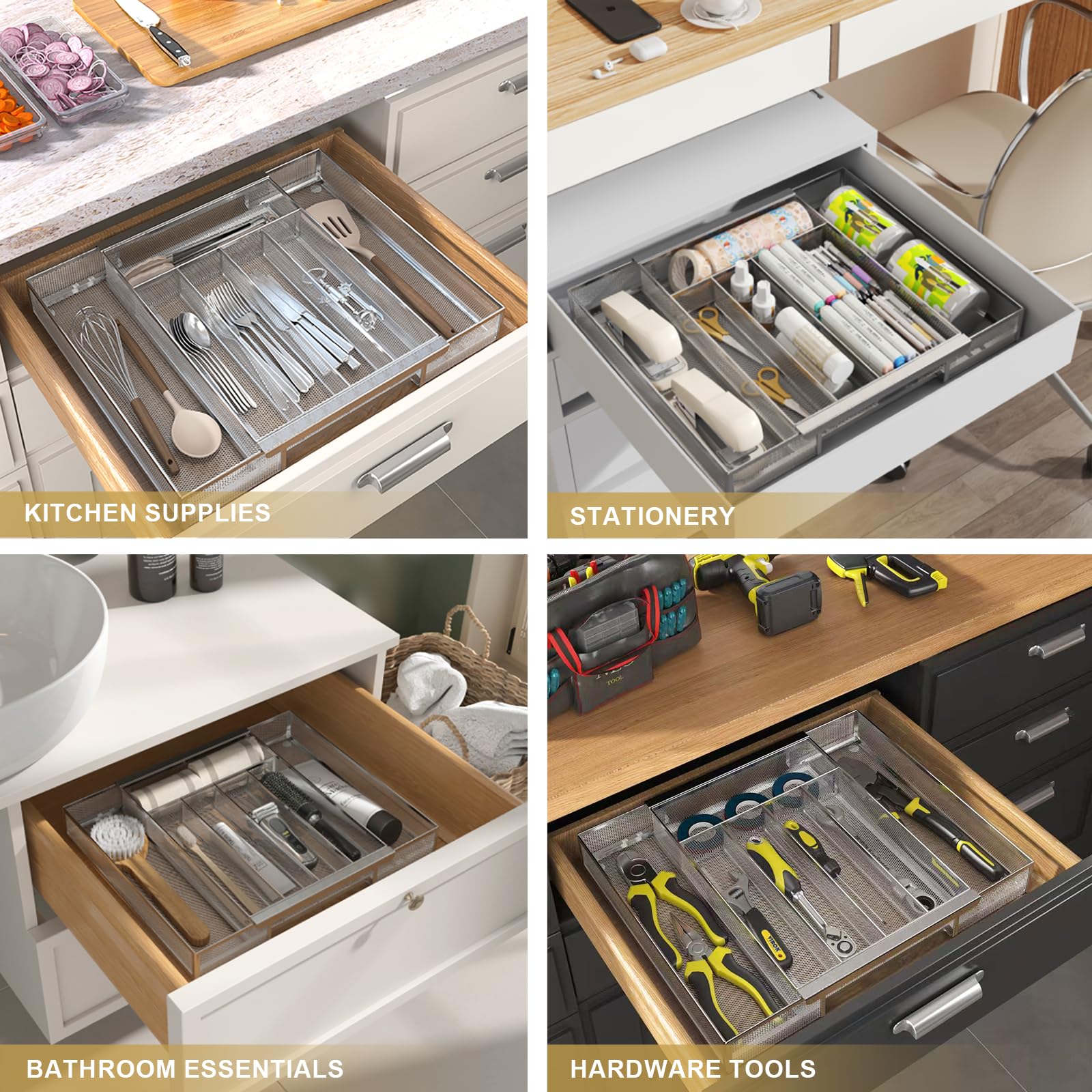 Silverware Organizer Metal Mesh
