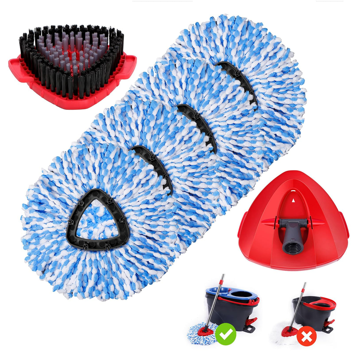 Spin Mop Refills Compatible with OCedar RinseClean 2 (6 Count)