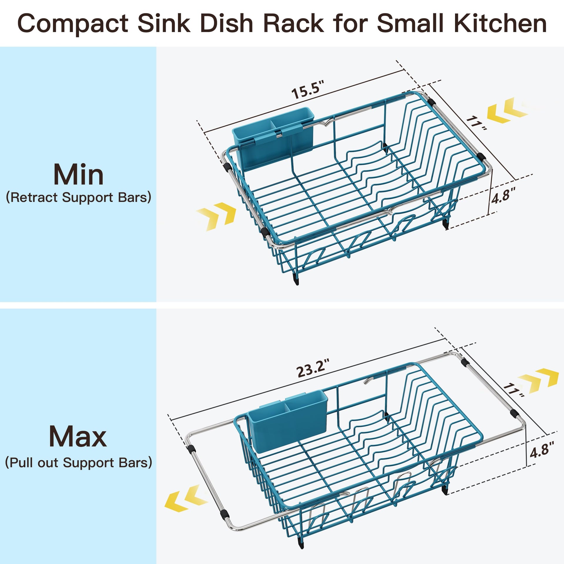Blue Dish Drying Rack in Sink