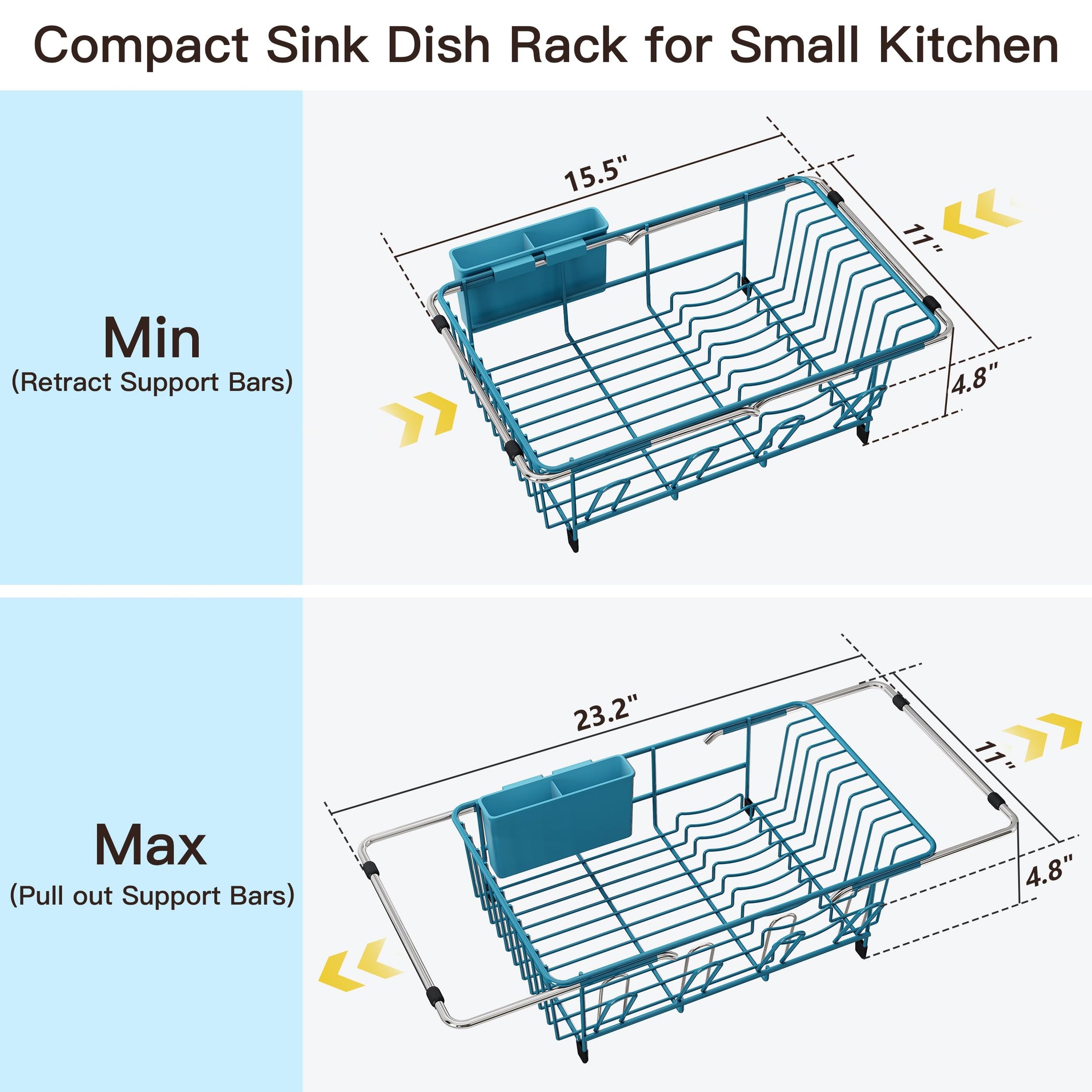 Blue Dish Drying Rack in Sink
