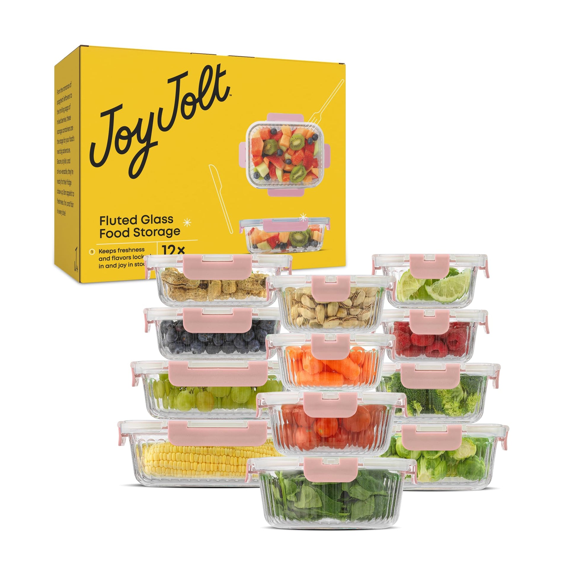 24pc Borosilicate Glass Storage Containers with Lids (24 Count)