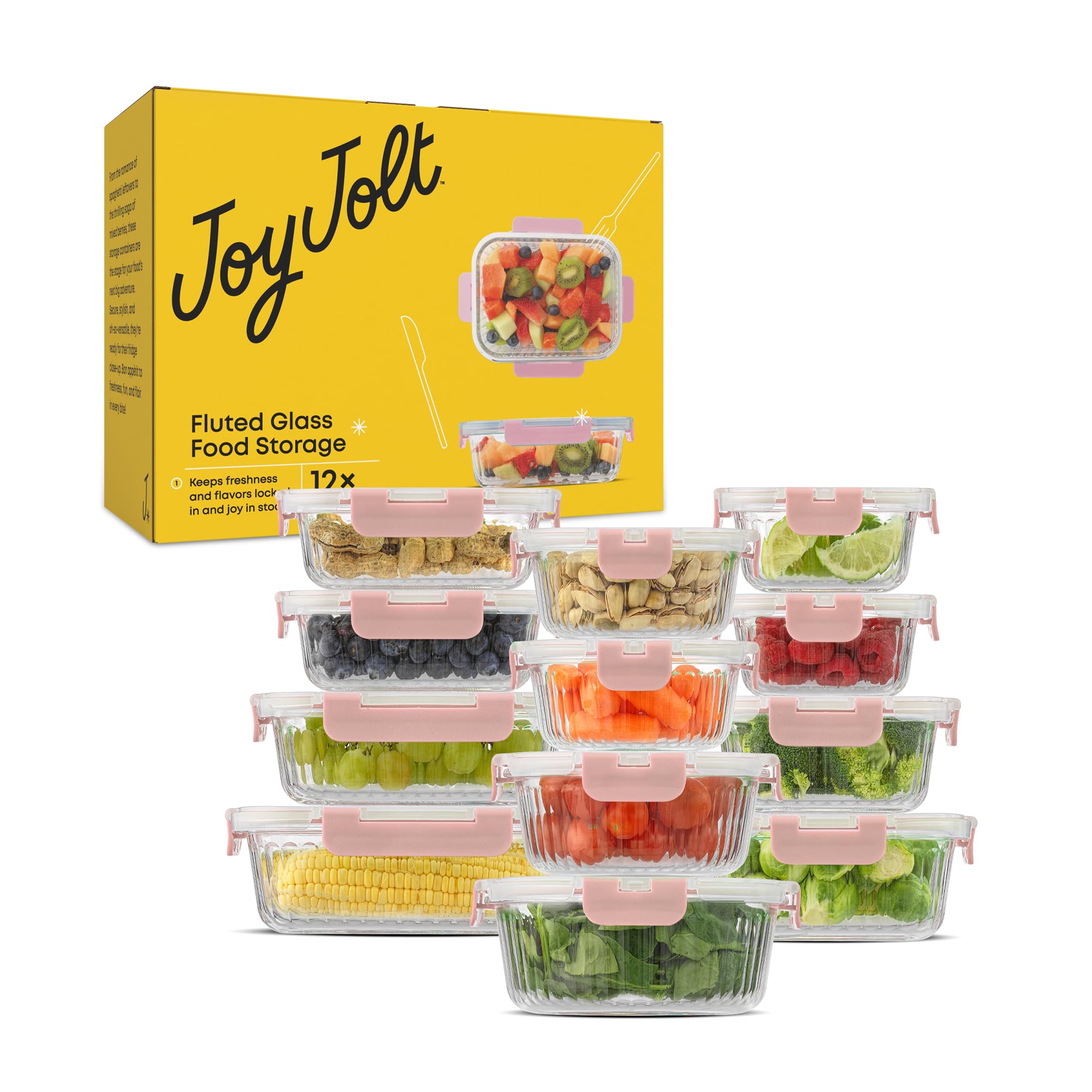 24pc Borosilicate Glass Storage Containers with Lids (24 Count)