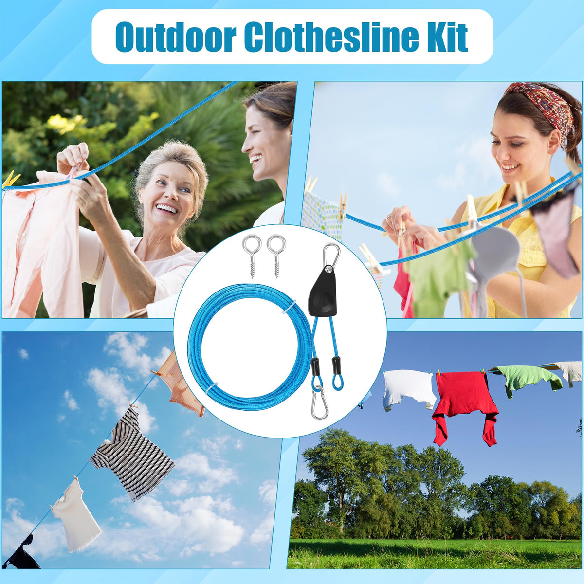 20FT Retractable Travel Clothesline (20 Foot)