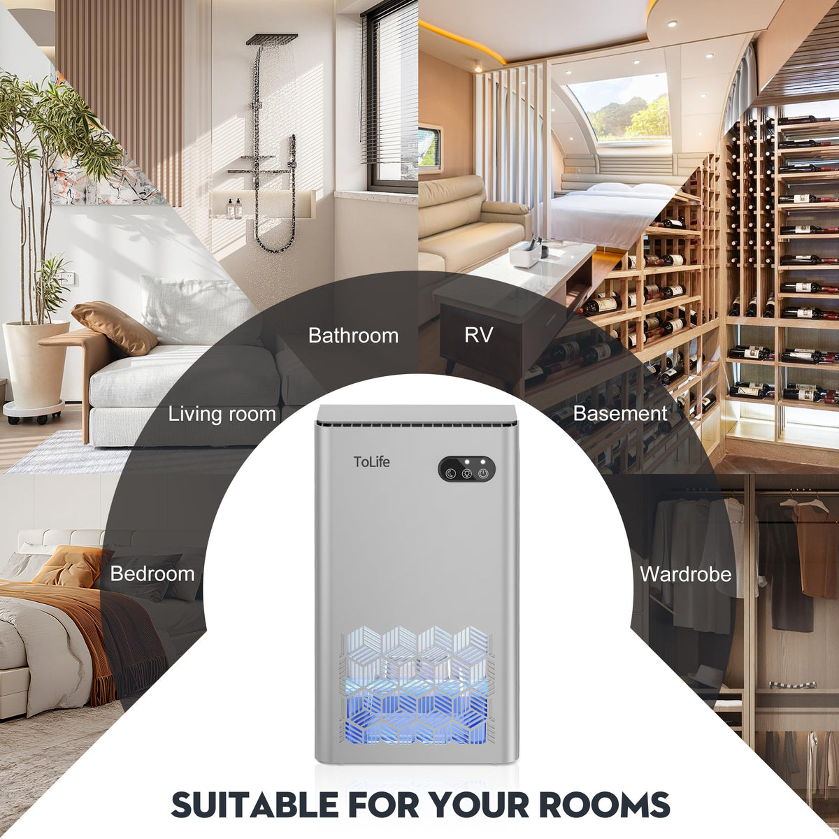 Dehumidifier 1000 Sq Ft 95 oz Tank with Sleep Mode