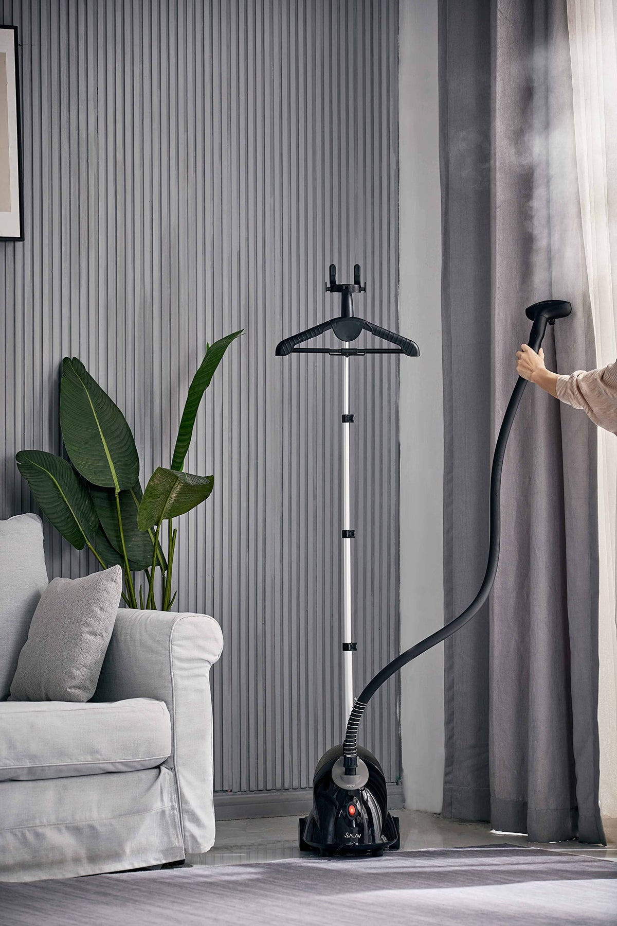 GS18 DJ Standing Garment Steamer with Roll Wheels for Easy Movement