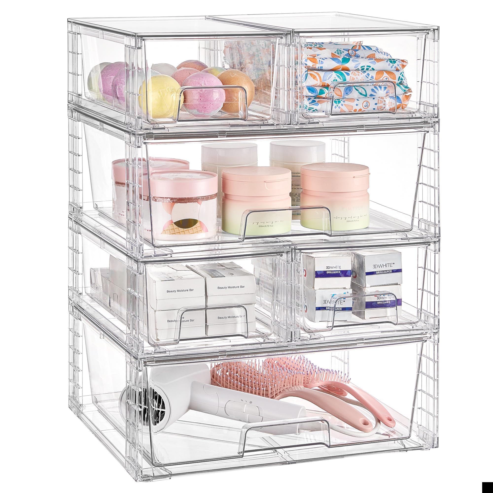 Clear Stackable Storage Drawers (6 Count)