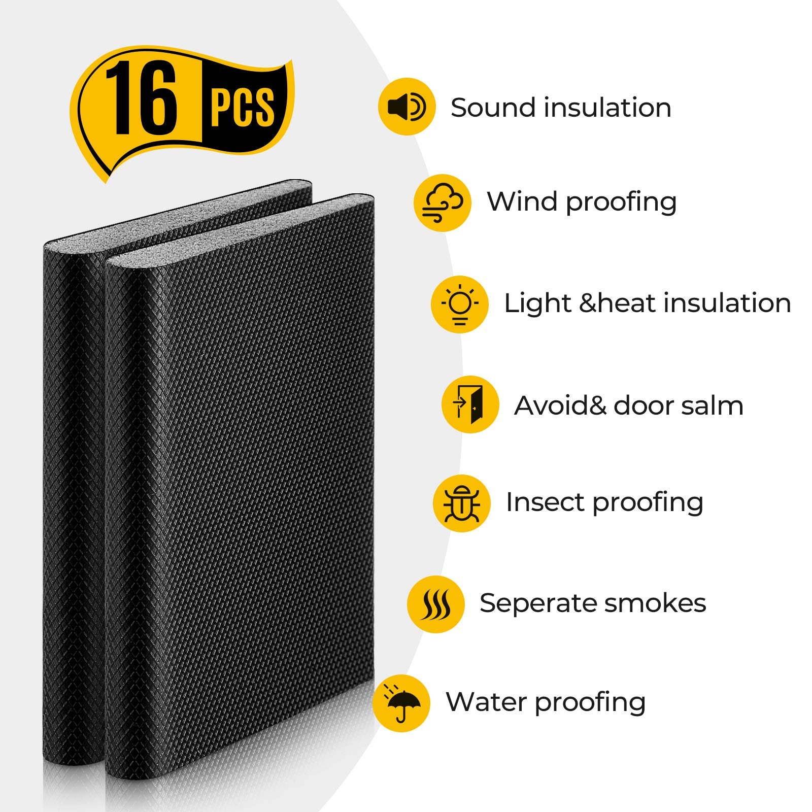 16 Pieces Door Corner Seal Pads Adhesive Weatherstripping (16 Count)