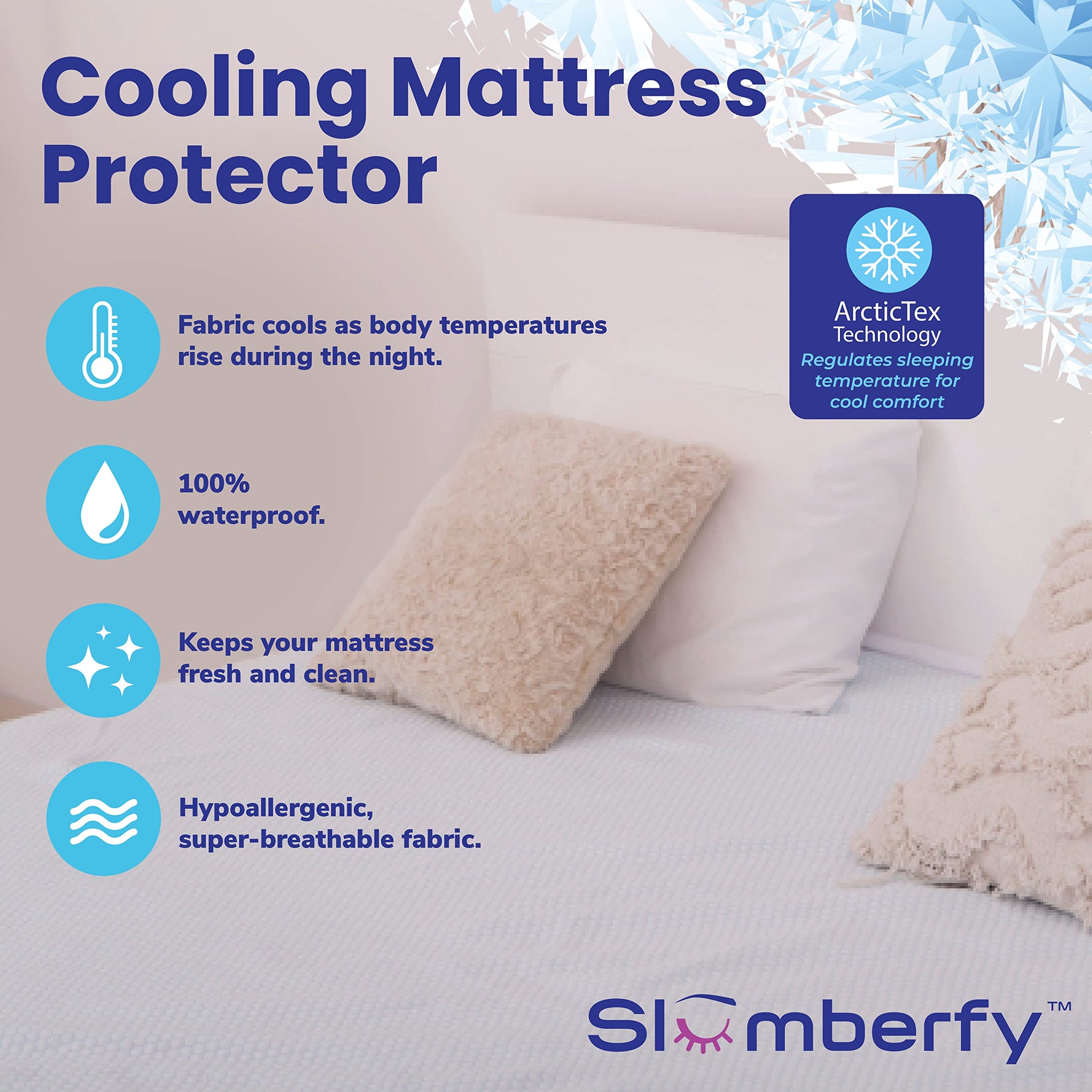 Full Size Waterproof Cooling Mattress Protector by Slumberfy