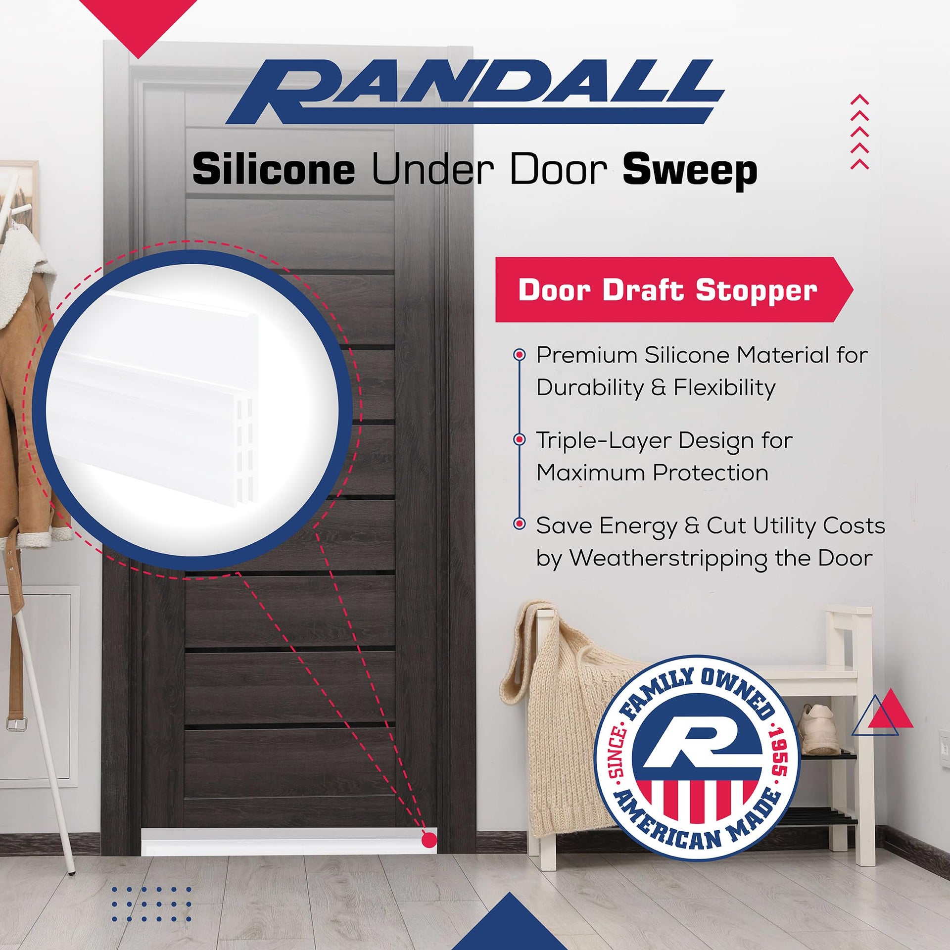 Adhesive Backed Door Draft Stopper
