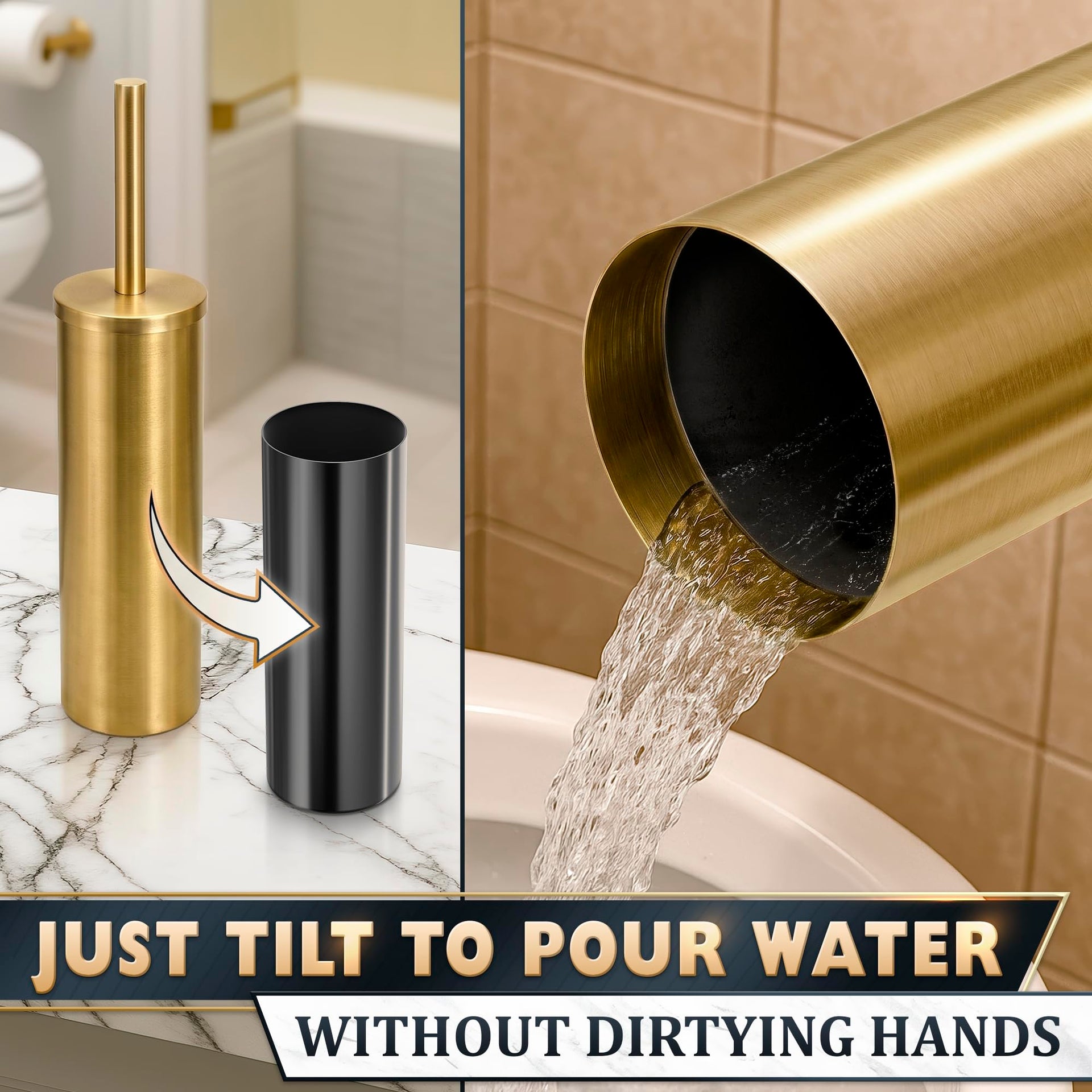 Stainless Steel Toilet Brush and Holder Set