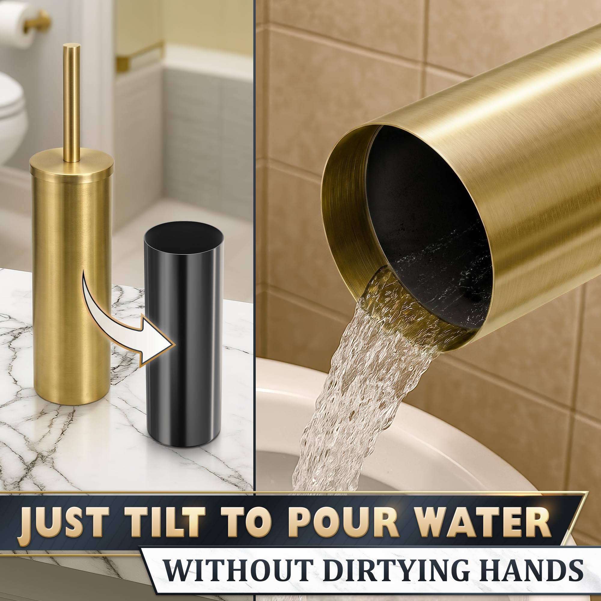 Stainless Steel Toilet Brush and Holder Set