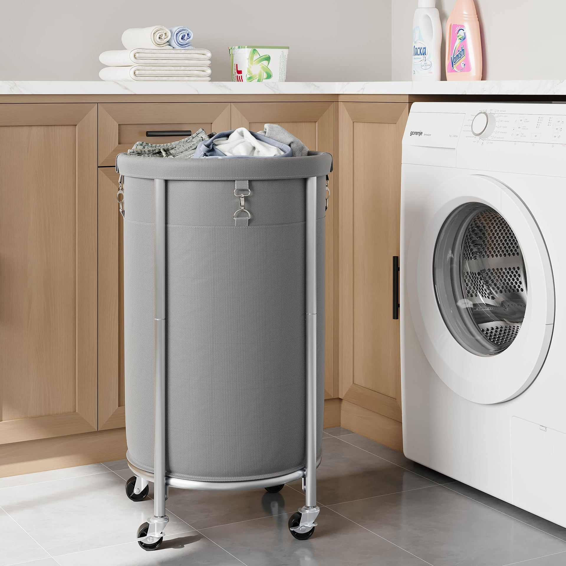 Laundry Basket with Wheels