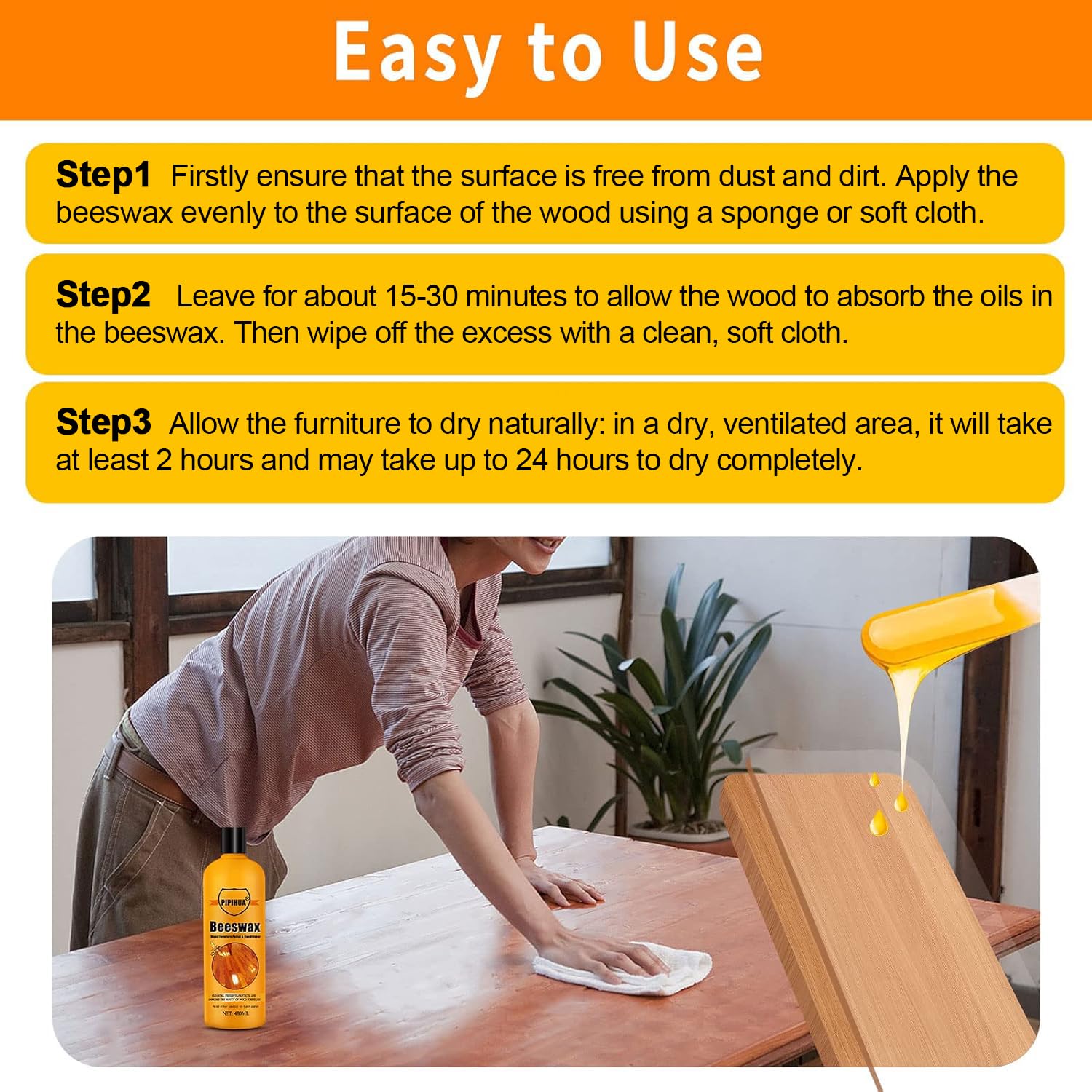 Beeswax Polish and Conditioner for Wood Furniture