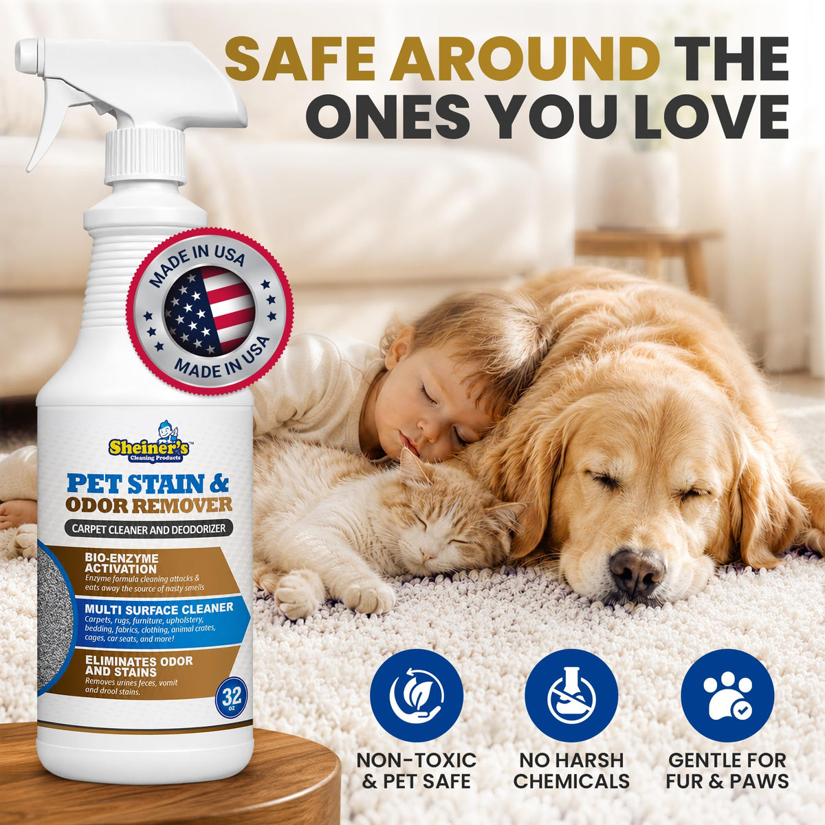 Pet Stain Remover & Pet Odor Eliminator (32 Fl Oz)