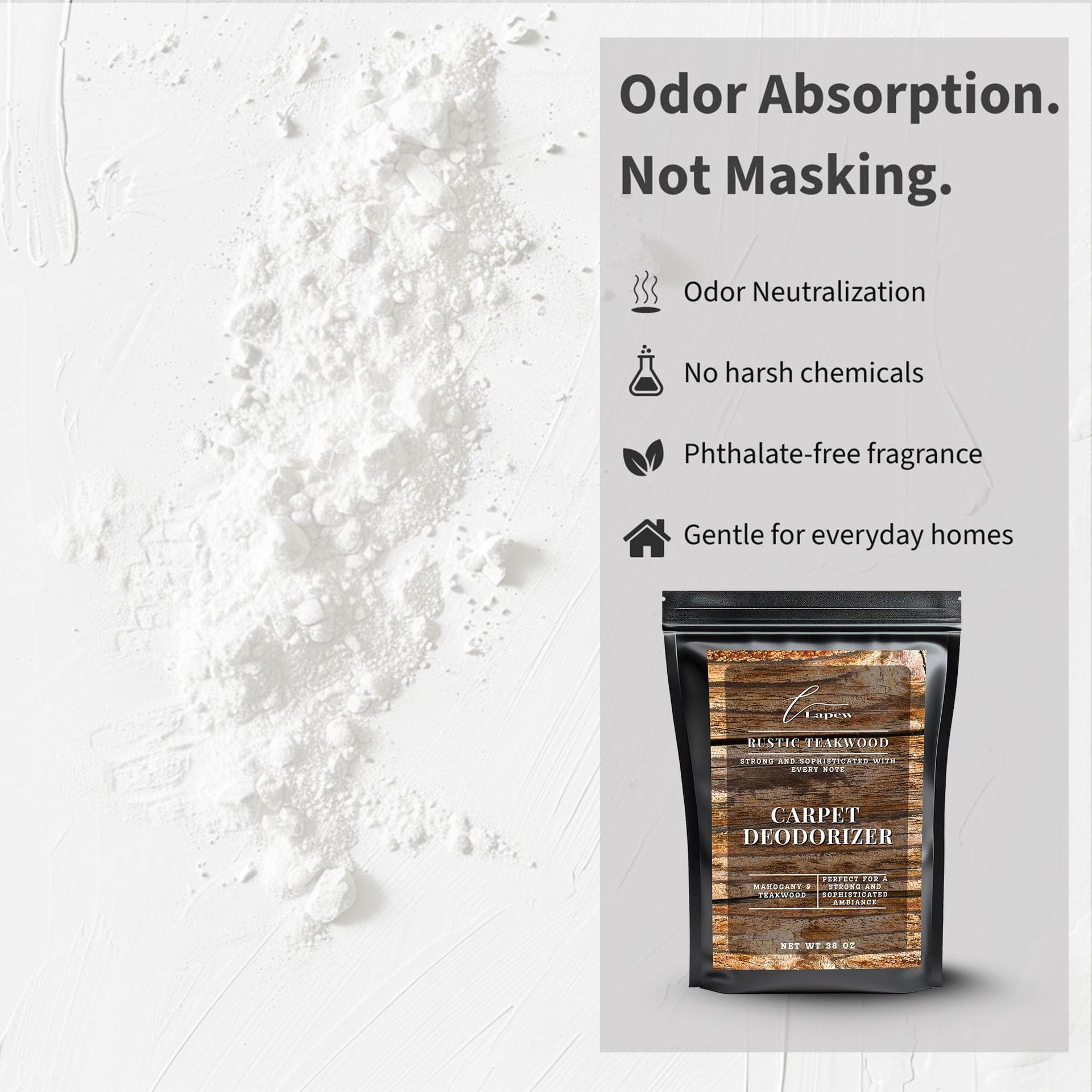 Rustic Teakwood Carpet Deodorizer Powder (36 Ounce)
