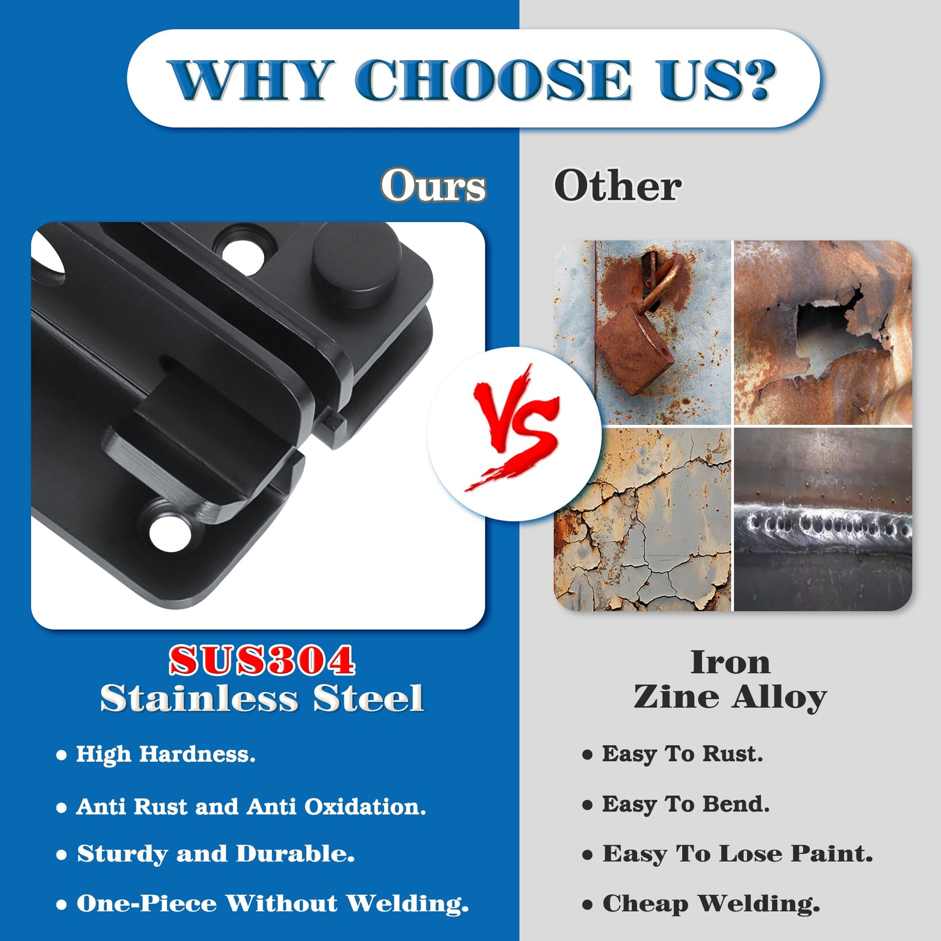 Flip Latch Gate Latches Slide Bolt Latch Safety Door Lock Catch for Barn Cabinet Pet Cage Wood Fence Bathroom Garage Window