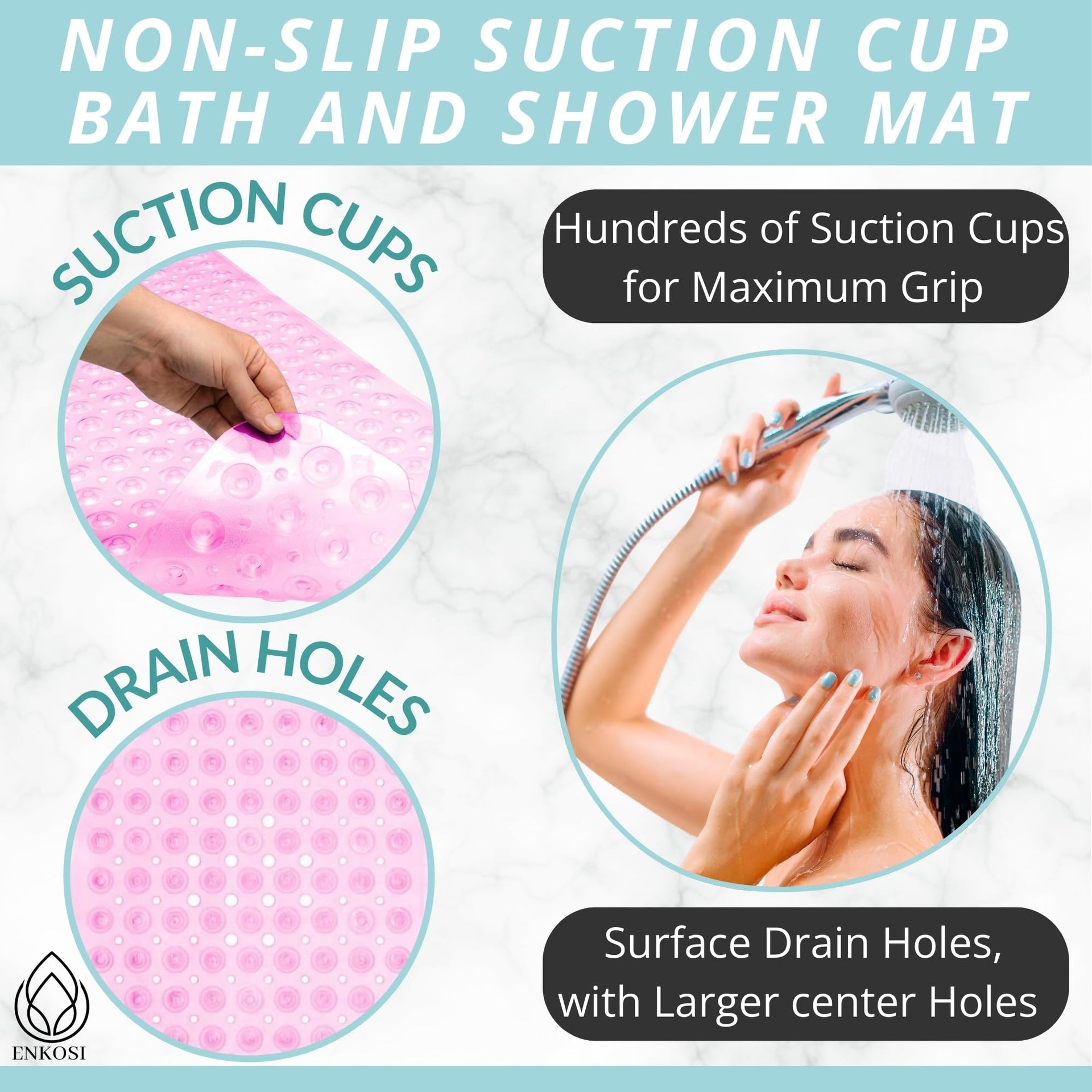 Non Slip Bath & Shower Mat 40x16 Extra Long