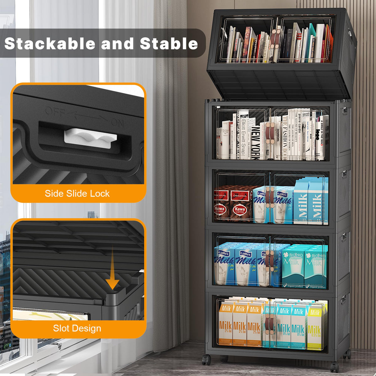 Stackable Storage Bins (5 Count)