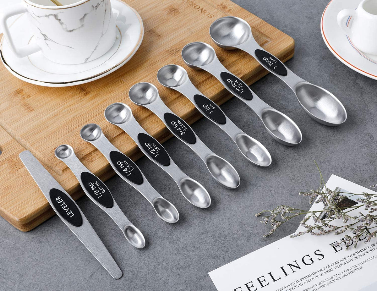Magnetic Measuring Spoons Set Stainless Steel Stackable Measuring Spoons