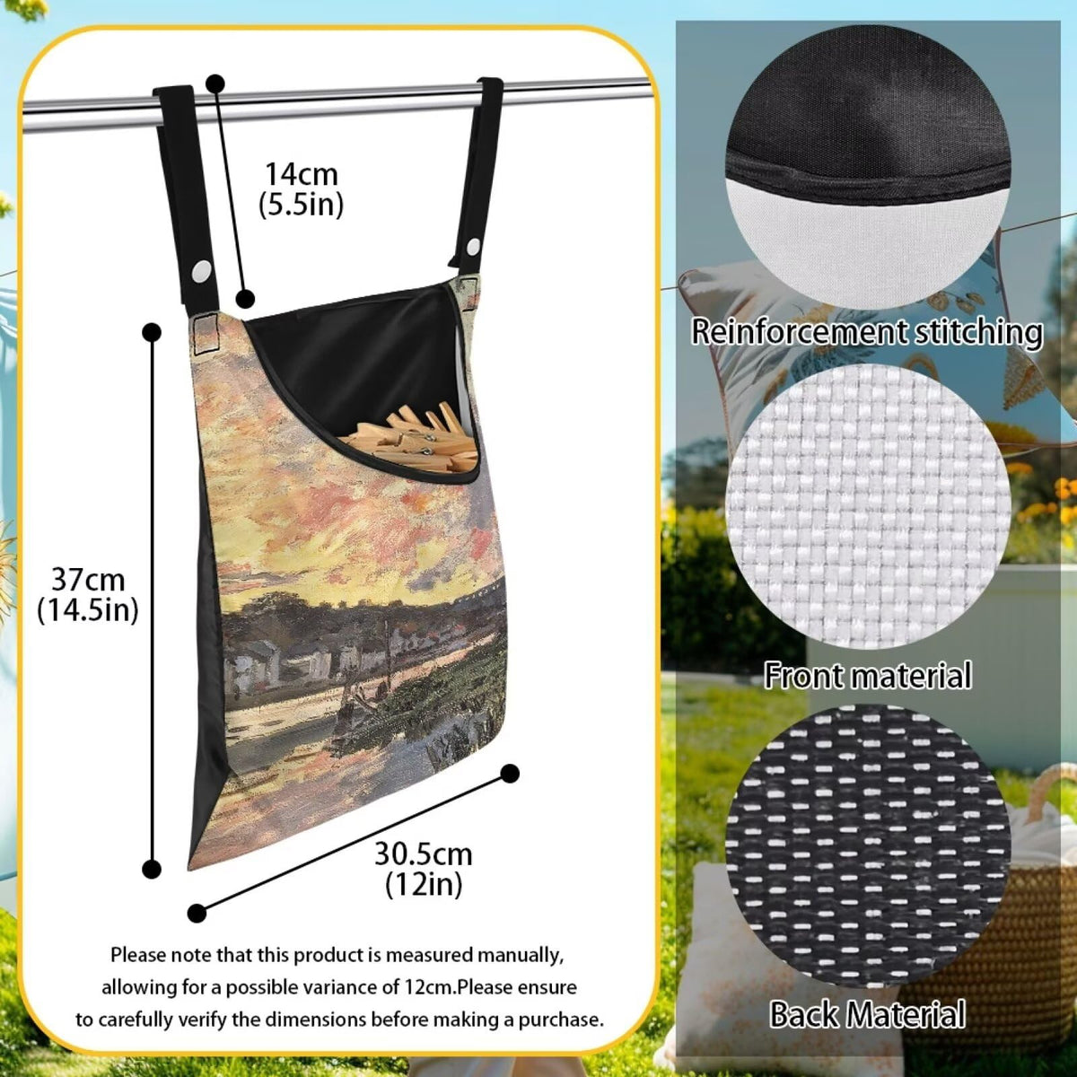 All Weather Clothespin Holder Bag