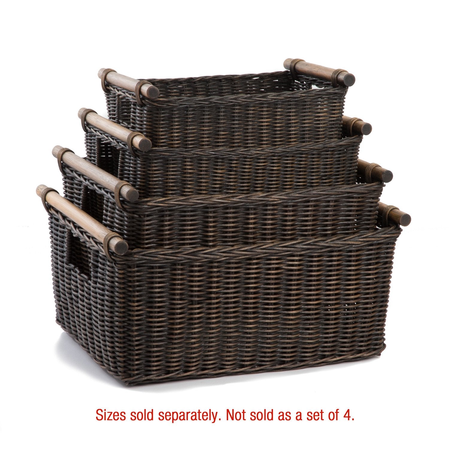 Pole Handle Wicker Storage Basket