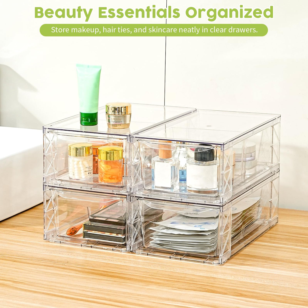 4 Pack Acrylic Storage Drawers (4 Count)