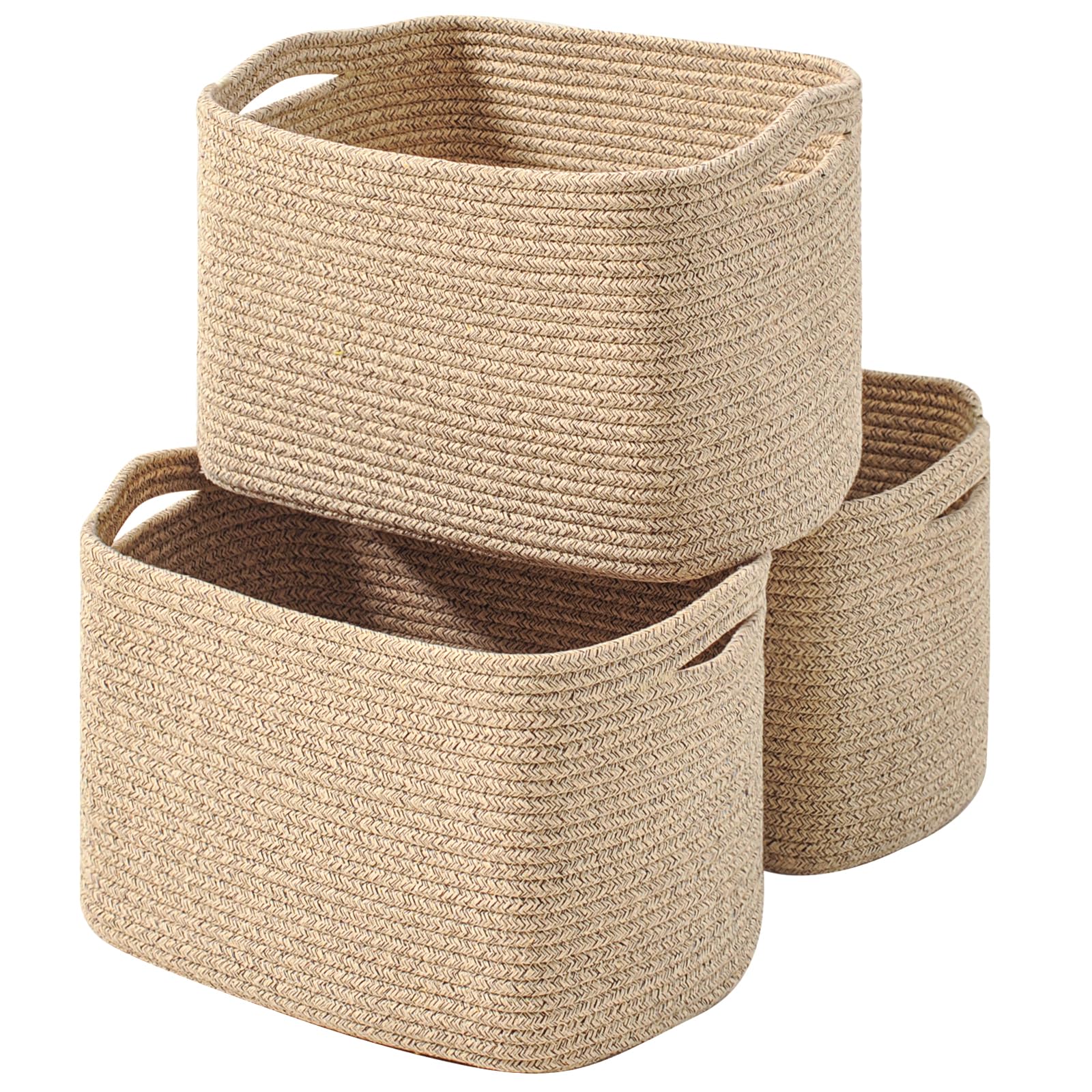 Decorative Storage Baskets for Organizing Shelves (3 Count)