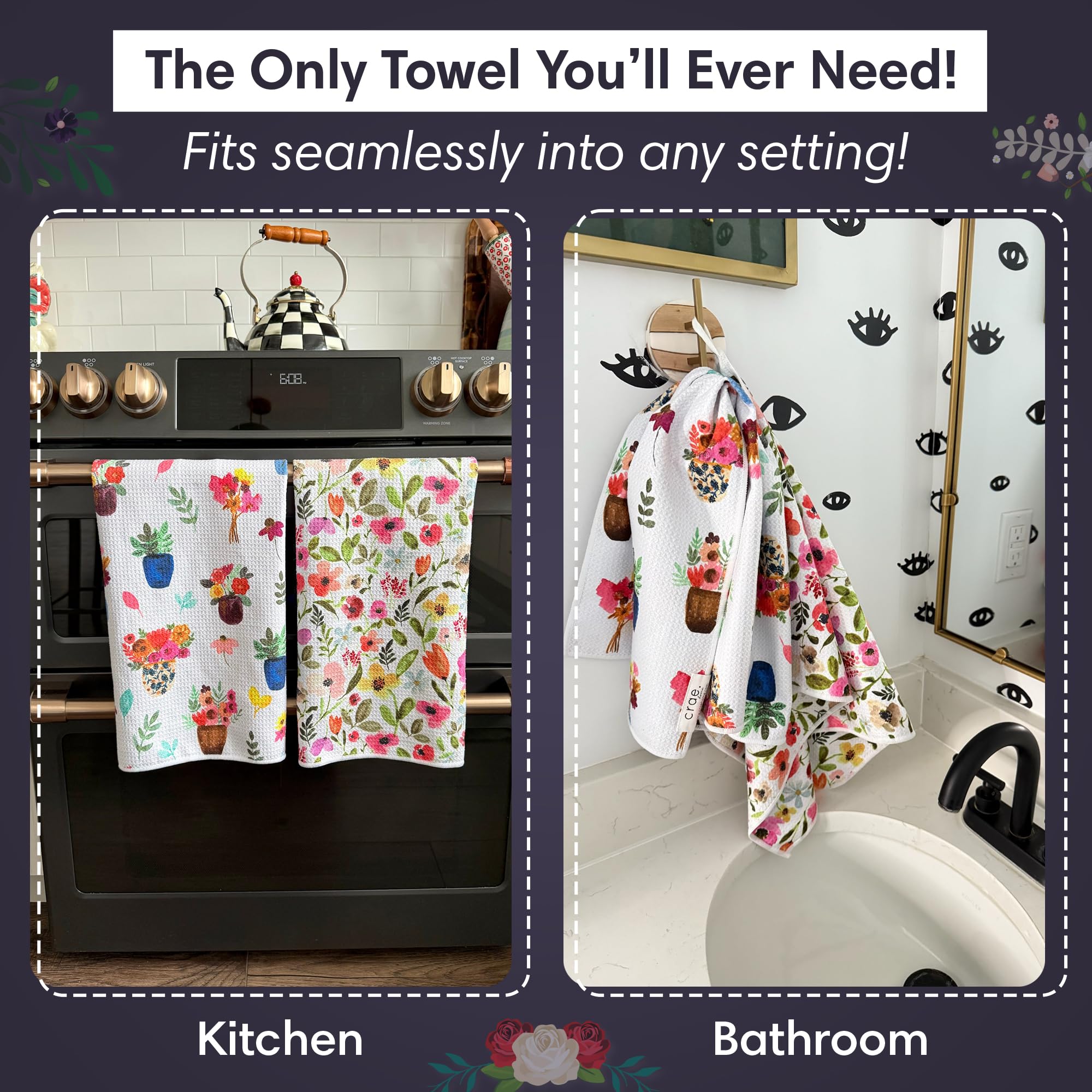 Double Sided Microfiber Hand Towels (2 Count)